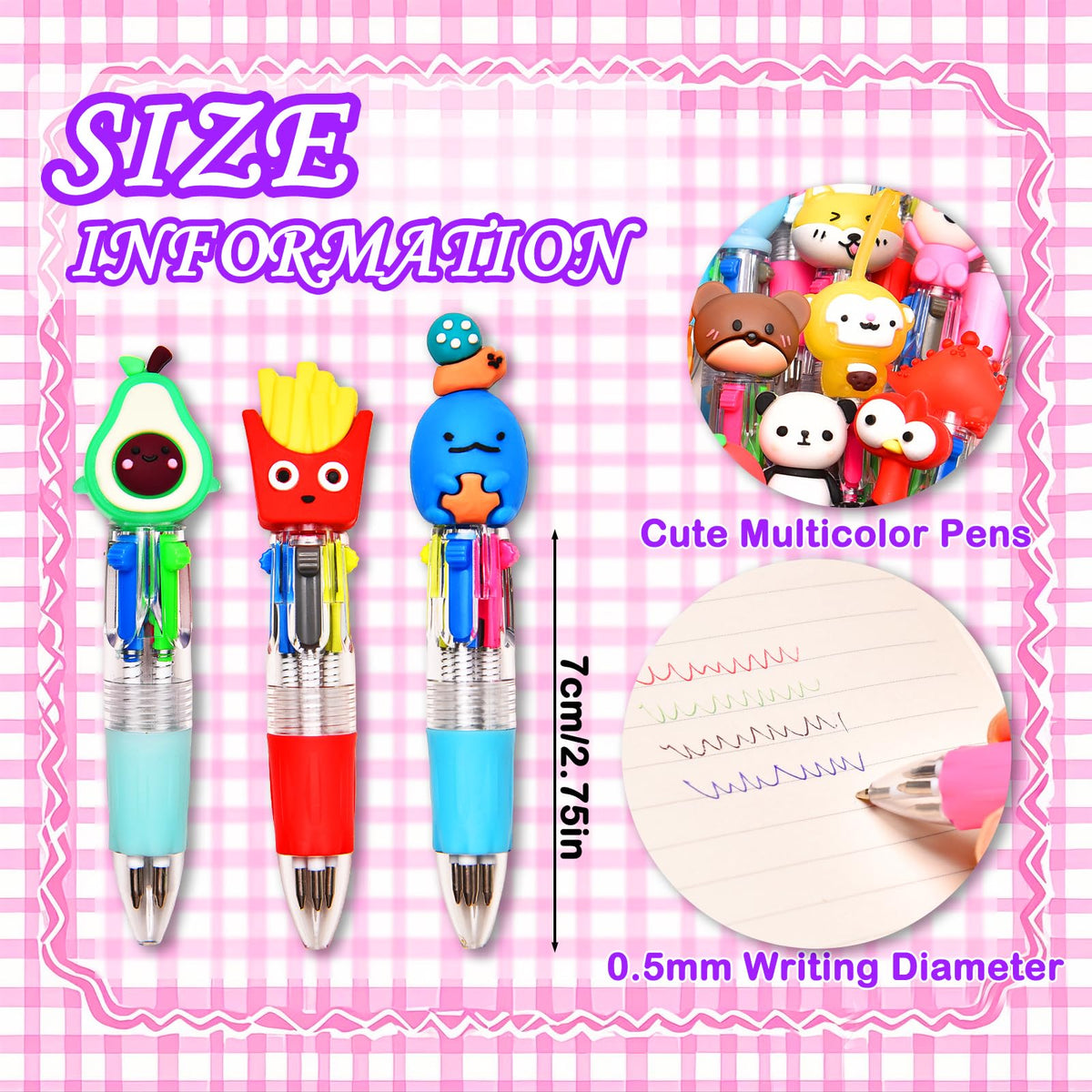 BIMORITA 100Pcs Mini Multicolor Pens in One 4-in-1, Cute Pens Bulk for Party Favors and Birthdays
