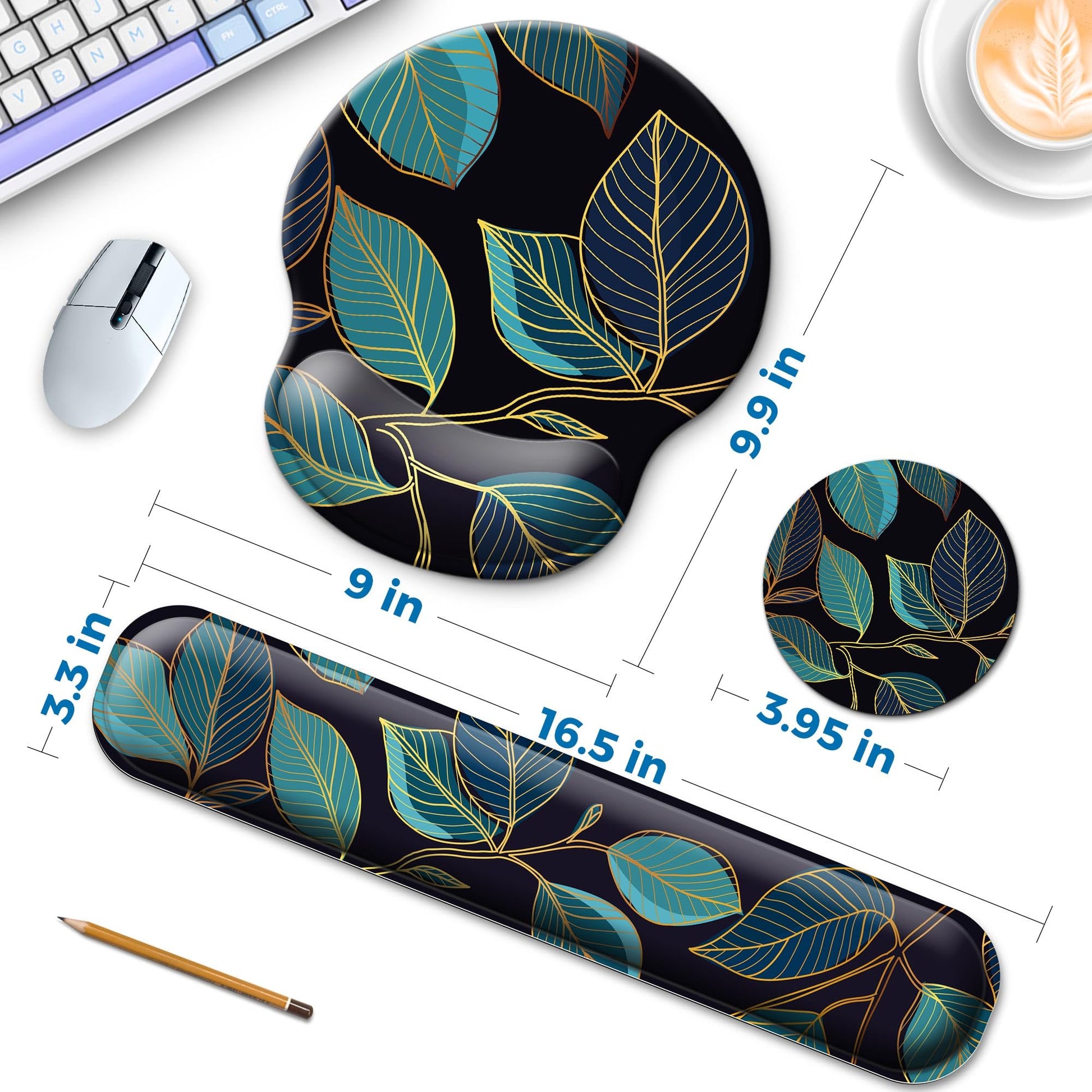 Wiabsi Mouse Pad and Keyboard Wrist Rest Support,Ergonomic Mouse Pad Set
