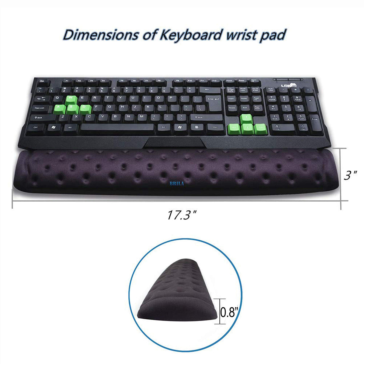 BRILA Memory Foam Mouse & Keyboard Wrist Rest Support Pad Cushion Set for Computer, Laptop, Office