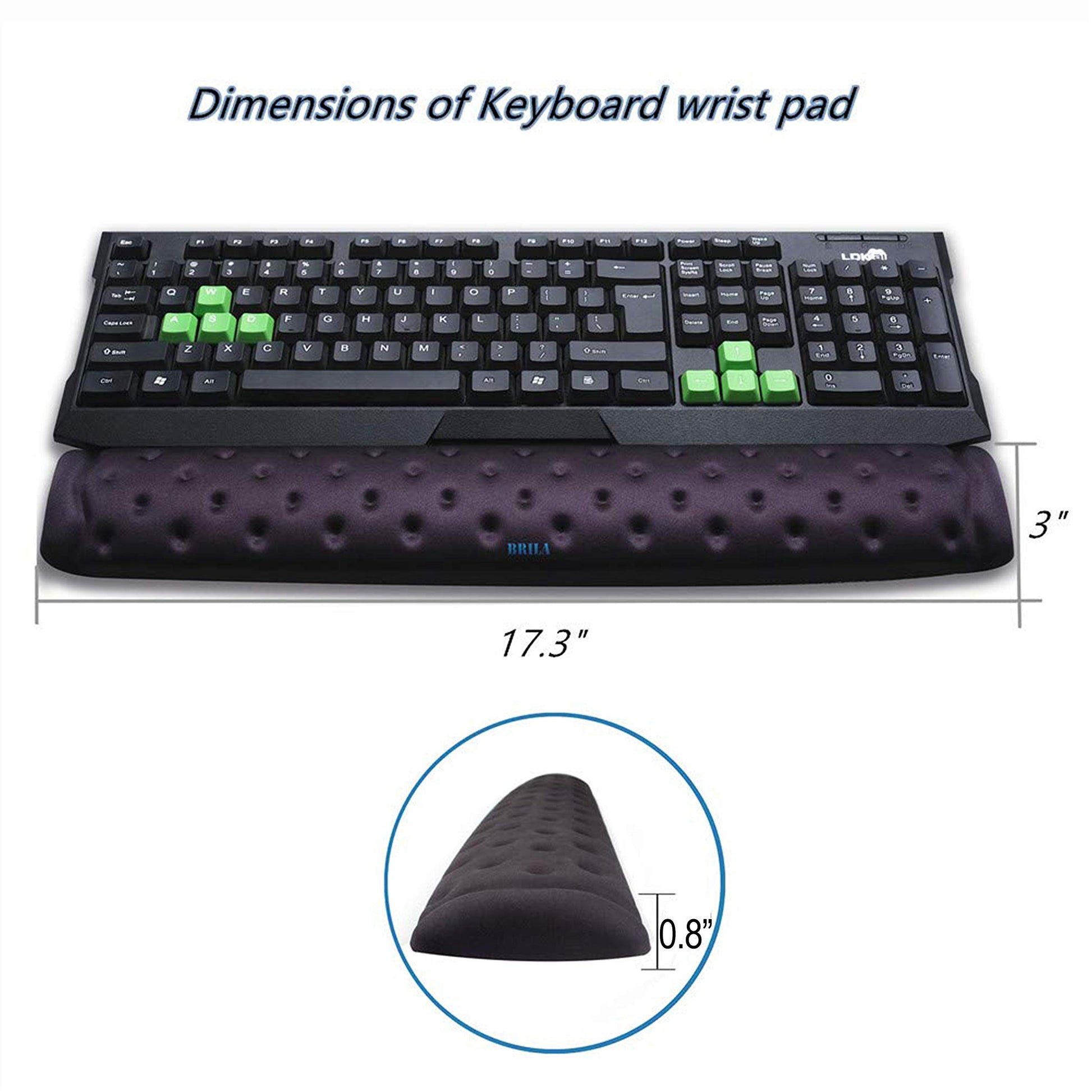 BRILA Memory Foam Mouse & Keyboard Wrist Rest Support Pad Cushion Set for Computer, Laptop, Office