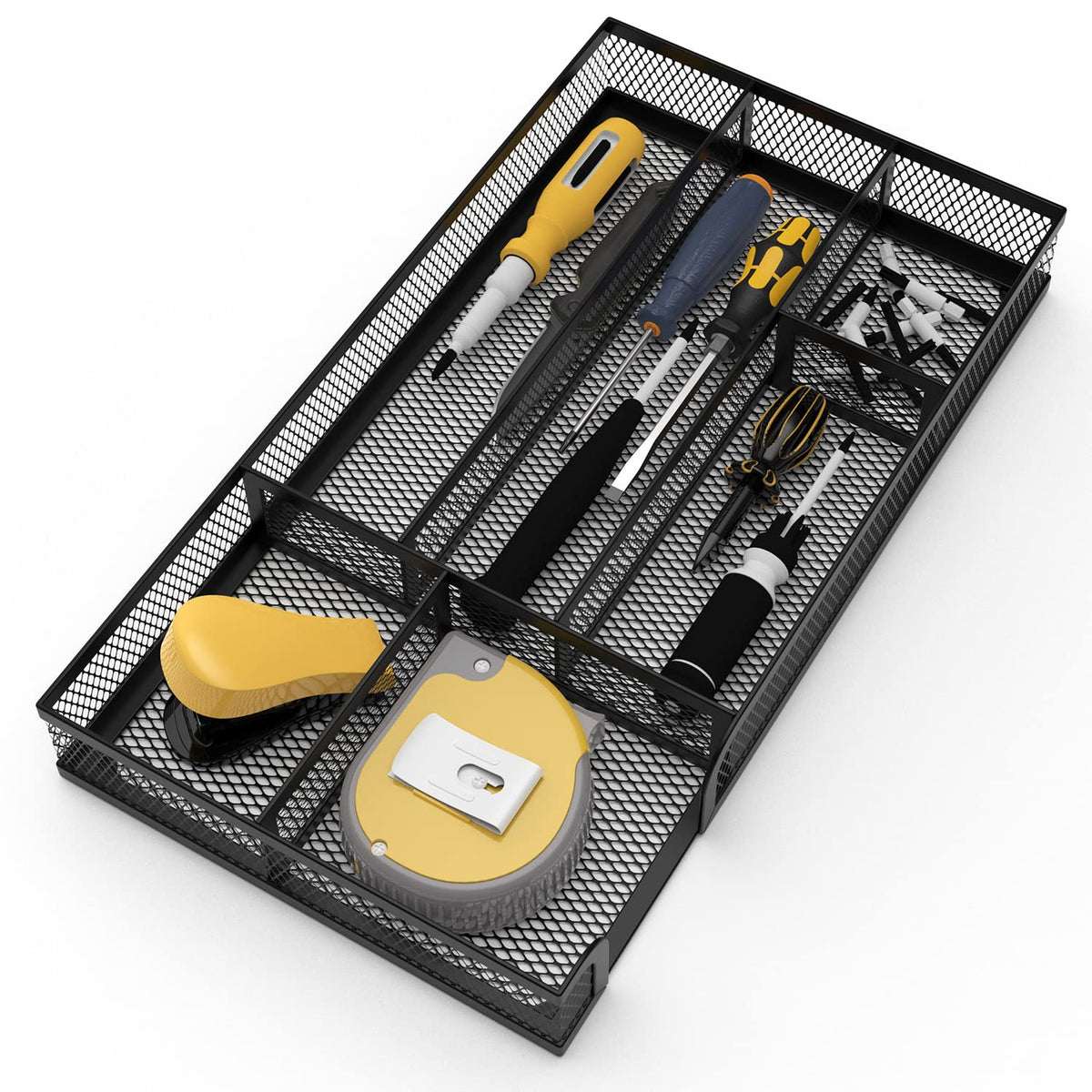 ITAYVAN Desk Drawer Organizer, Small Metal Mesh Drawer Organizer Tray, Office Pencil Drawer