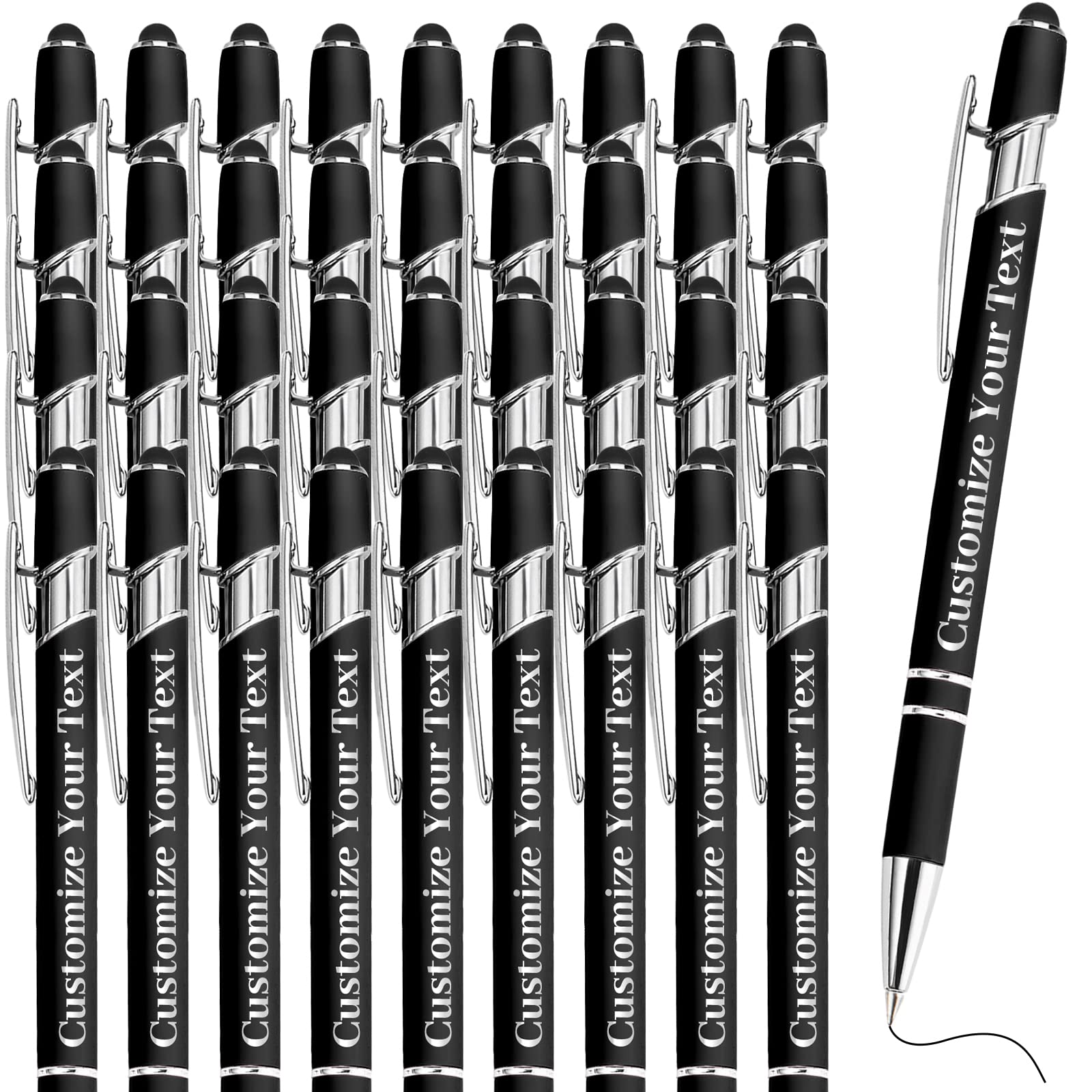 Fadace Up to 500 Pcs Personalized Pens Bulk Custom Customized Pen with Stylus Free Engraving