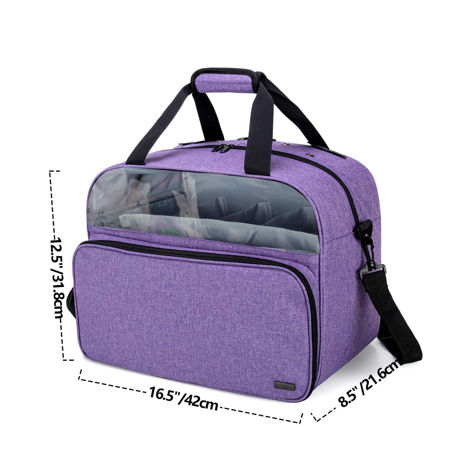 Teamoy Knitting Tote with Inner Dividers for WIP, Yarn Skeins and Knitting Accessories, Yarn