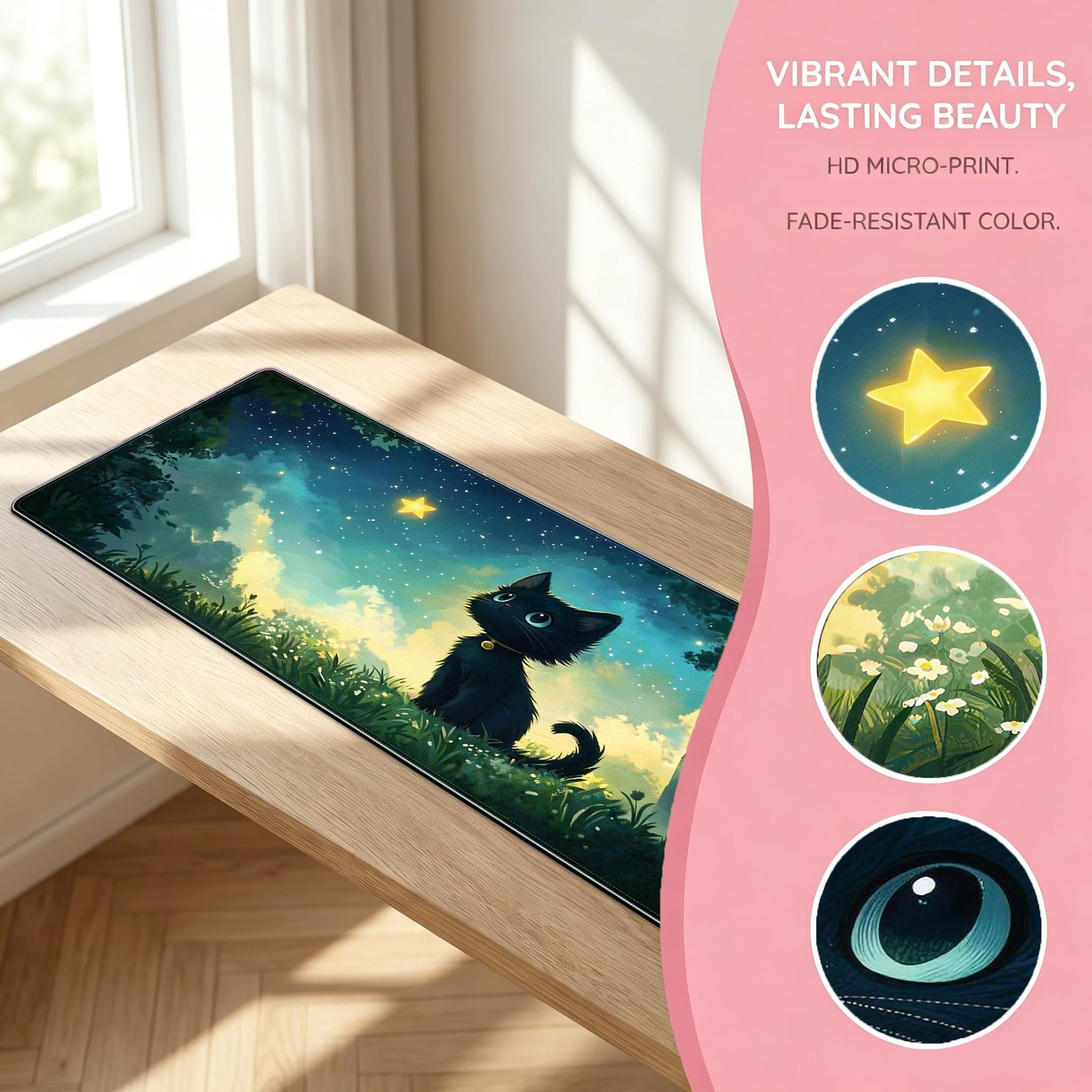 PEPYJAN Large Mouse Pad, Rubber, Non-Slip, Fade-Resistant, for Gaming and Office, 31.5 x 11.8
