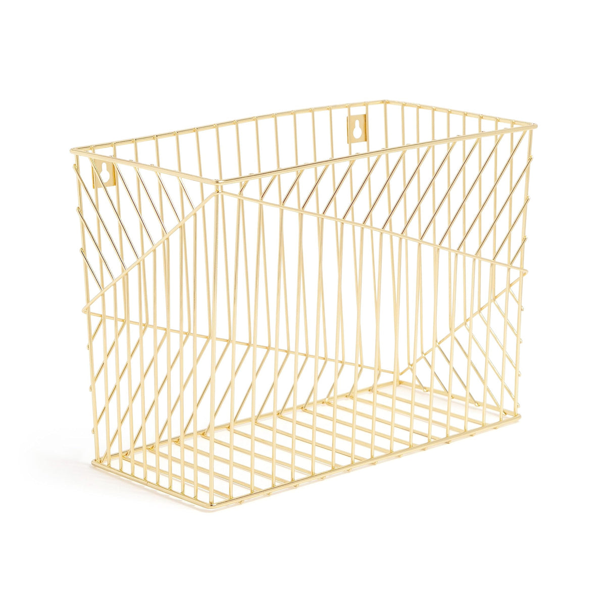 U Brands Wire Metal Hanging File Organizer, Letter Size, Gold Finish