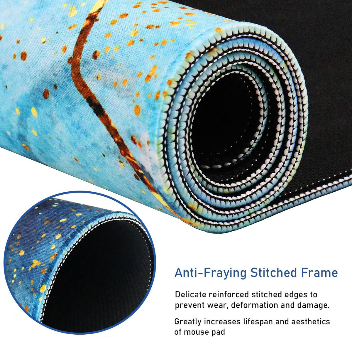 Large Gaming Mouse Pad with Stitched Edges (35.4X15.7In) Waterproof Pad