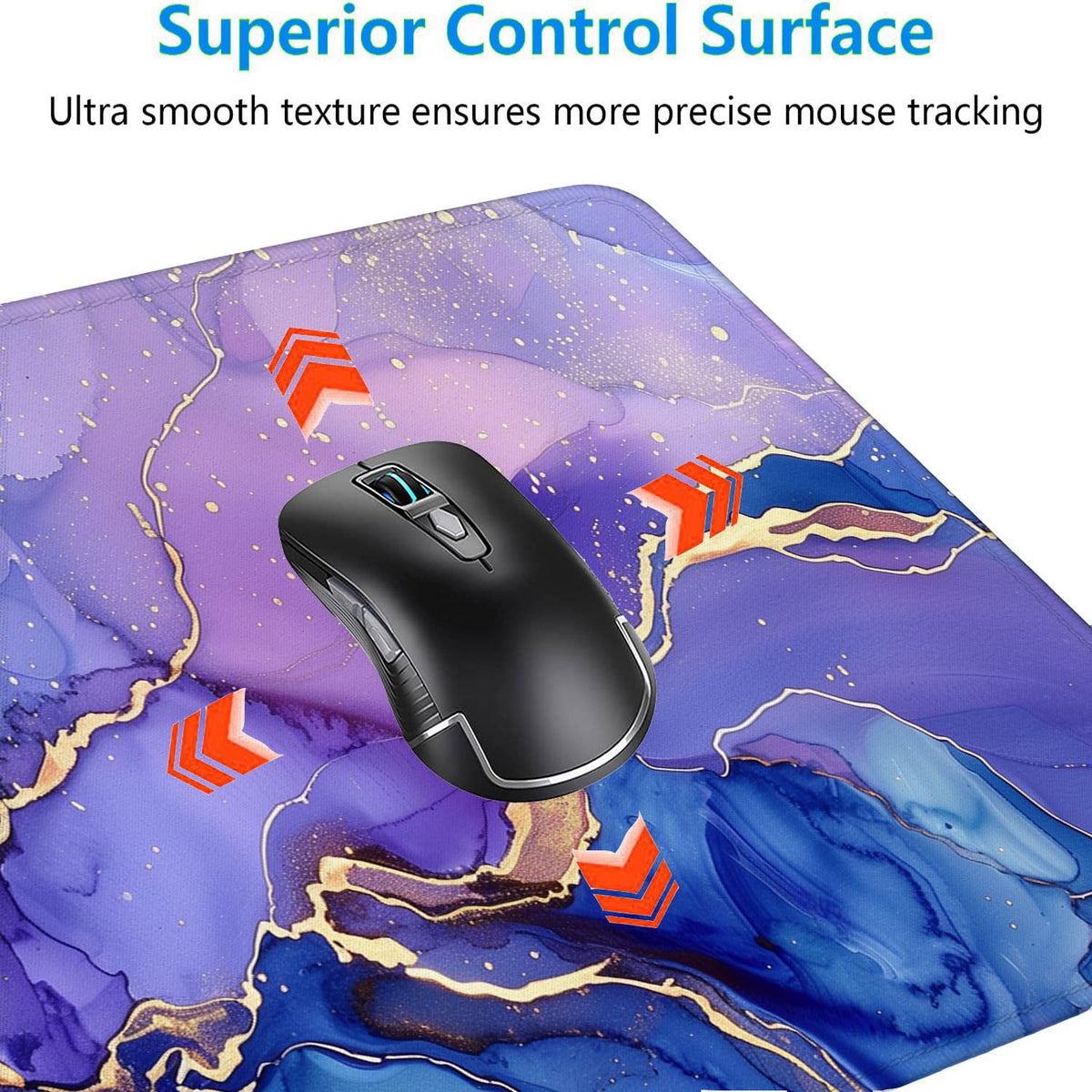 Purple Marble Gaming Mouse Pad Blue Gold Marbling Mousepad XL Large Gaming Mouse Pad Laptop