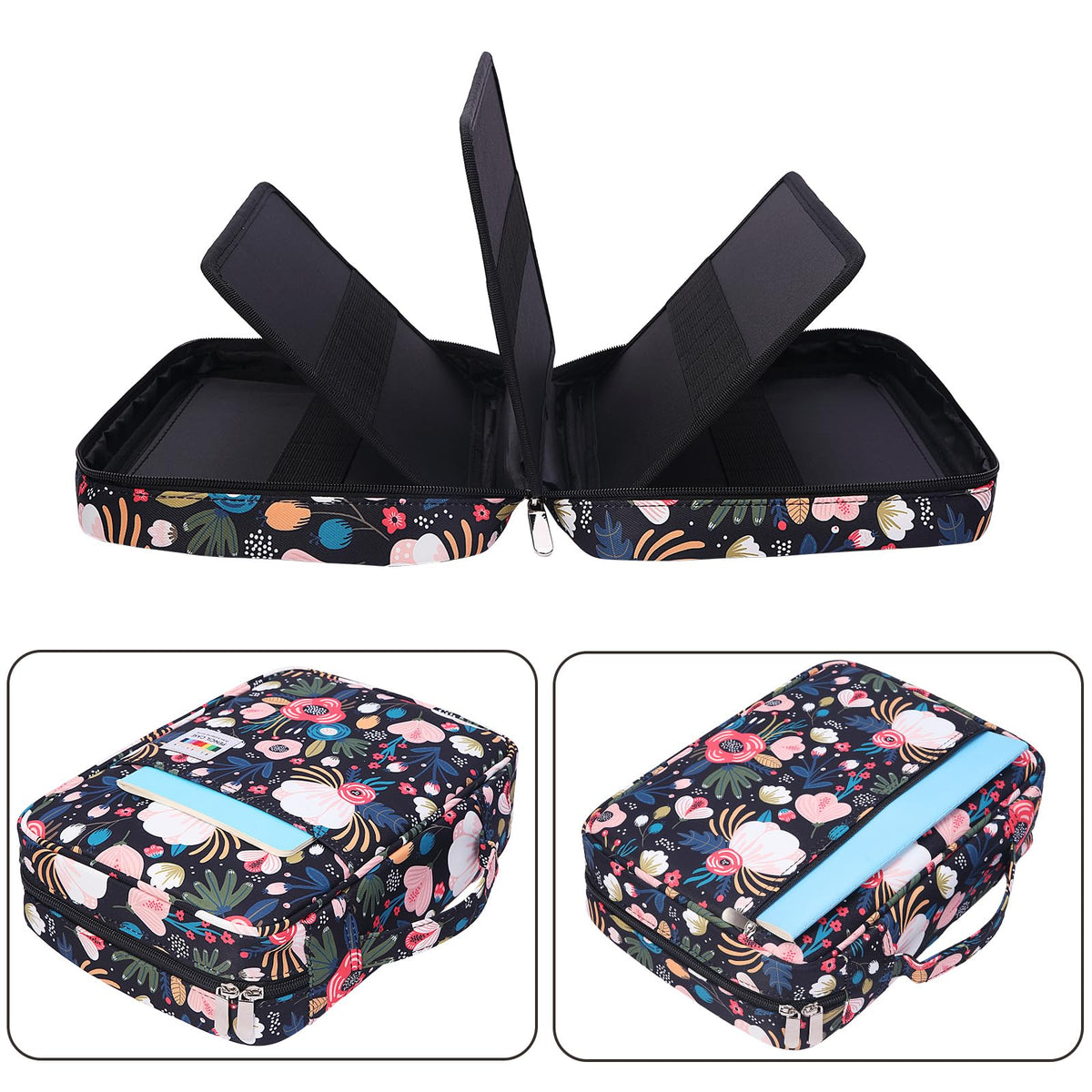 BOMKEE Colored Pencil Case 220 Slots Pencils/Gel Pens Organizer Waterproof Travel Case Zipper