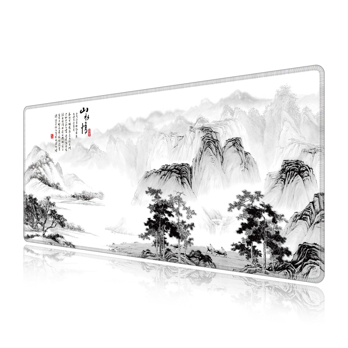 LL-COEUR Pattern Extended Gamer Mousepad 27.5x11.8x0.12inch, Desk Topper Mat with Non-Slip Base for