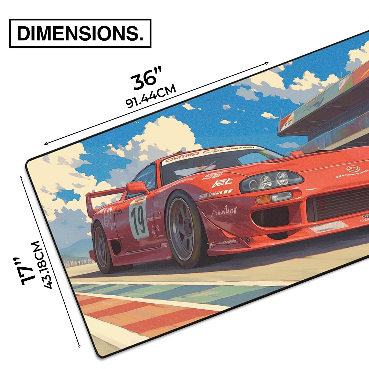 MPCO. Tetsus-Toyota Gaming Desk Pad, 36" x 17" Aeroglyde Non-Slip Desk Mat