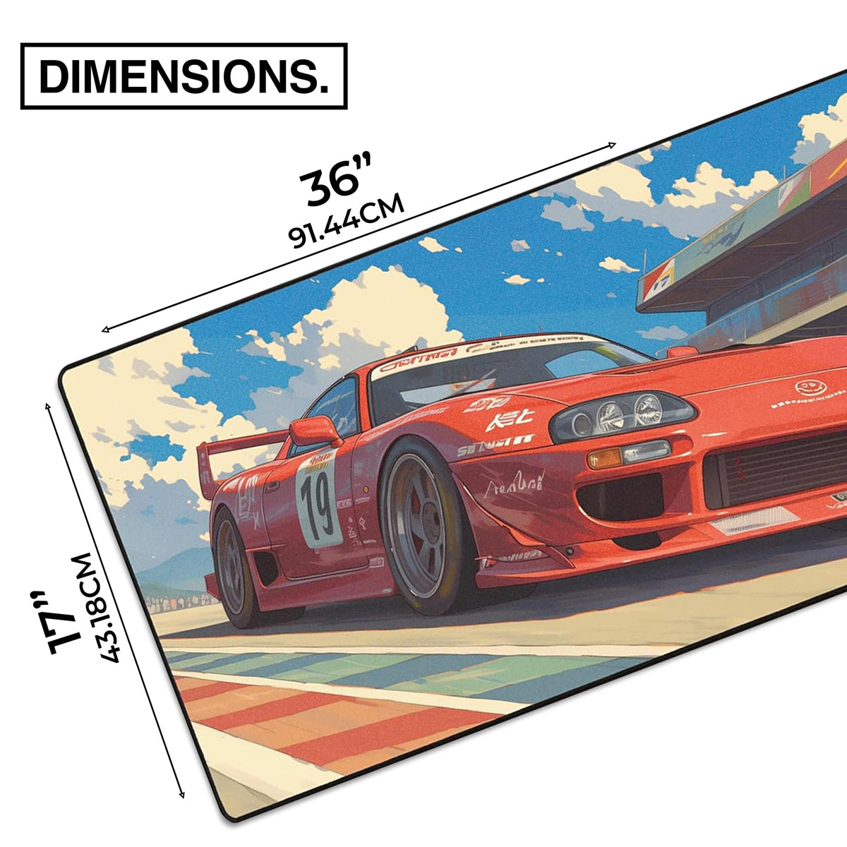 MPCO. Tetsus-Toyota Large Gaming Desk Pad, 36" x 17" Duraglyde Desk Mat