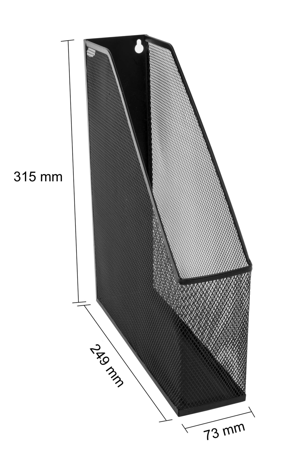 OSCO Black Wiremesh Magazine Rack | Folder Storage | File Organiser | 1 Section | Desk Tidy |