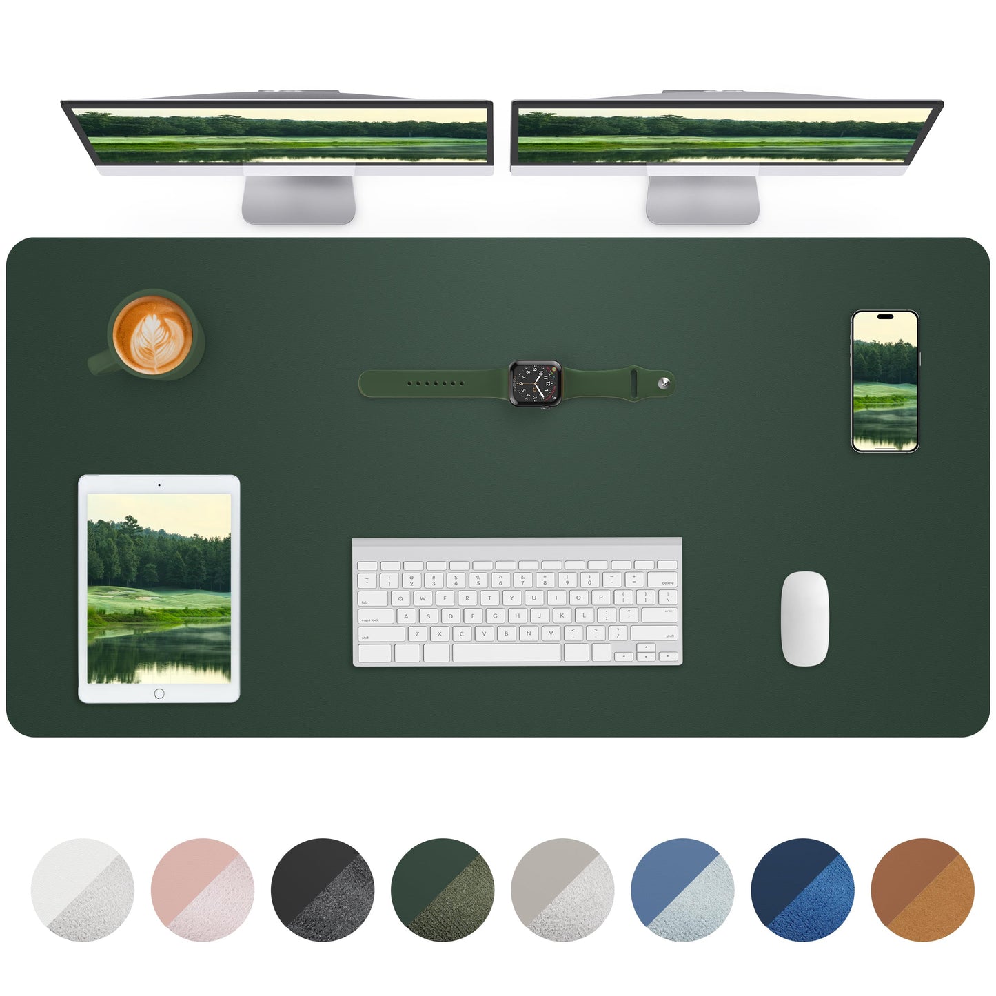 Leather Desk Pad Protector,Mouse Pad,Office Desk Mat, Non-Slip PU Leather Desk Blotter,Large Desk