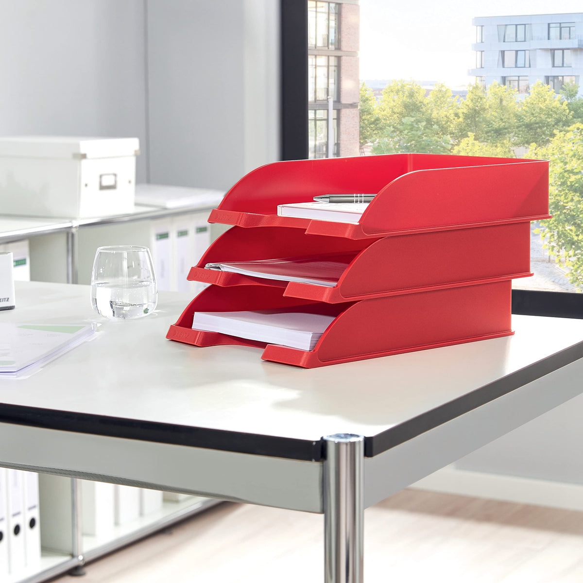 Leitz A4 Letter Tray, Red, Plus Range, 52270025