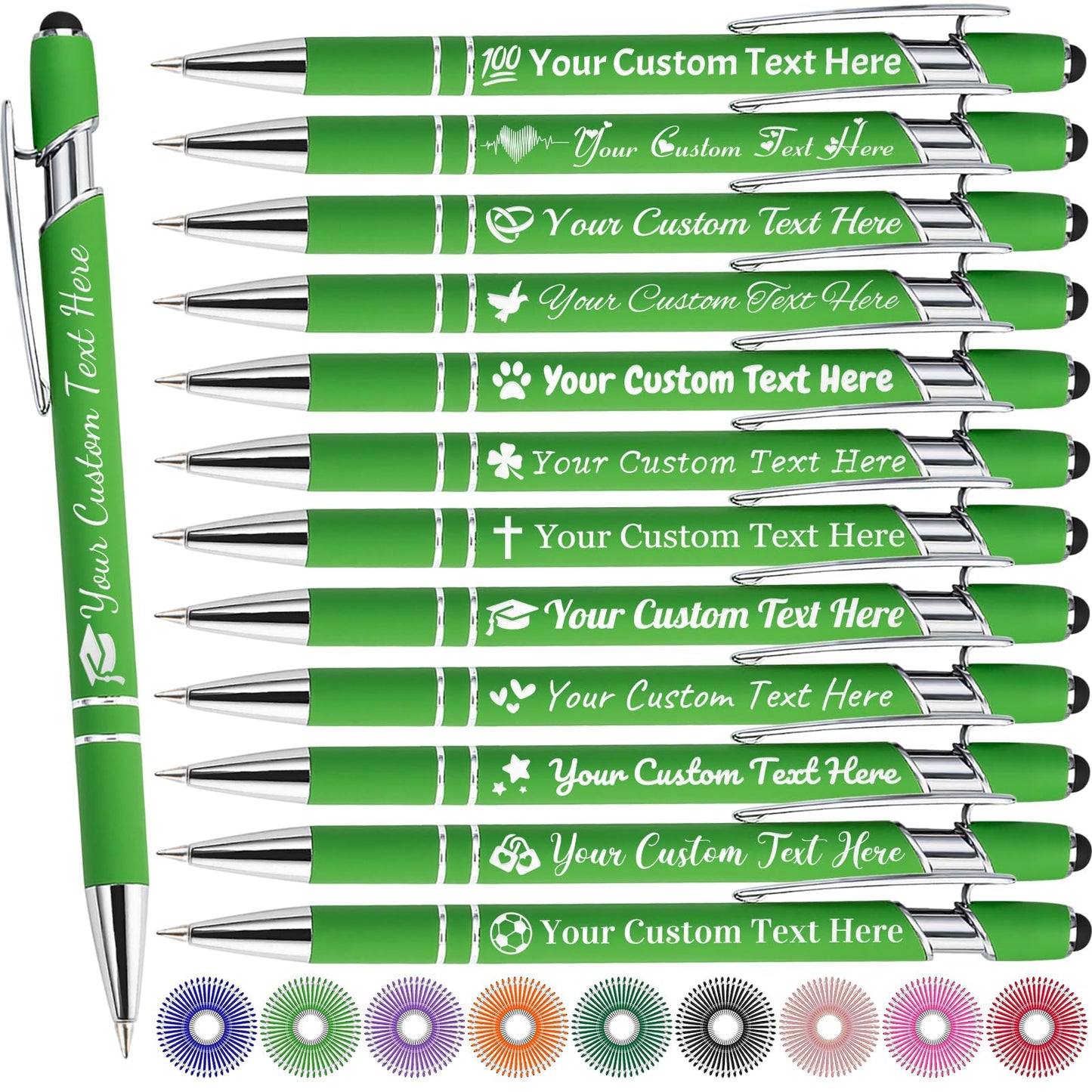 MaWeeTn Personalized Pens with Name, Custom Pen Customized, 0.5 mm Engraved Ballpoint Pens Bulk