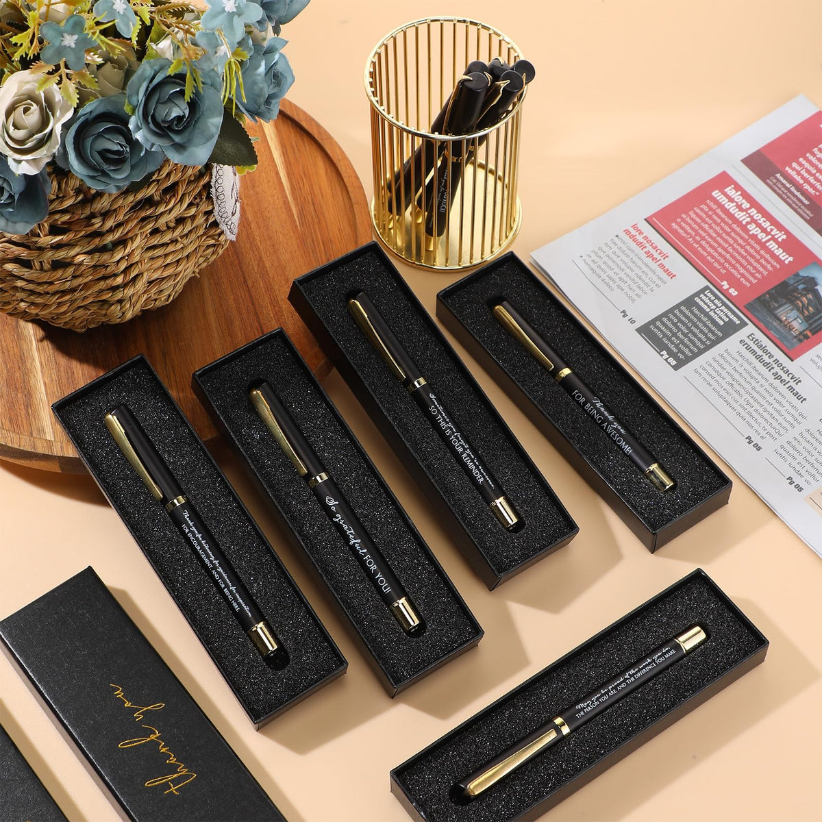 PerKoop 10 Sets Thank You Gifts, Appreciation Pens with Boxes for Men Women