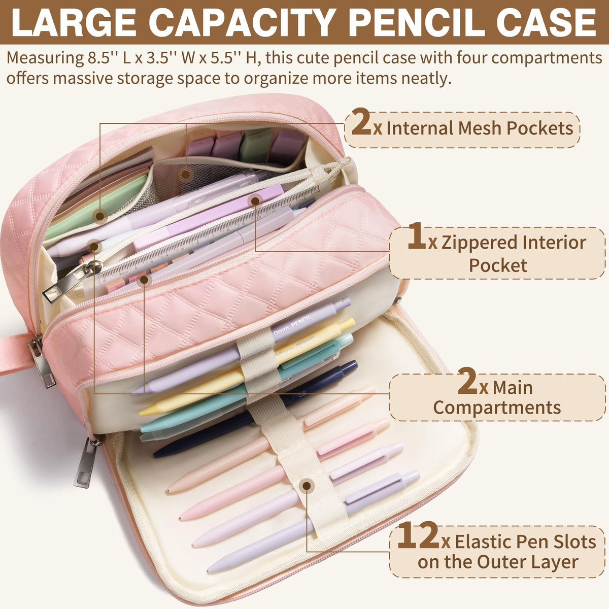 62PCS Aesthetic Back to School Supplies w/ Cute Pencil Case Stationary Set