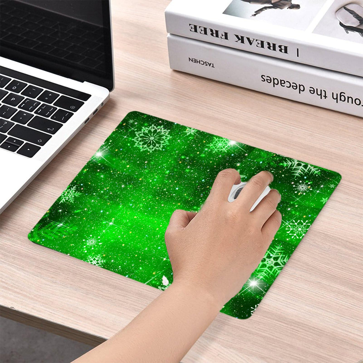Mouse Pad Diamond Green Glitter Sparkle Mousepad Bling Desk Accessories Gaming Bling Rubber Pads