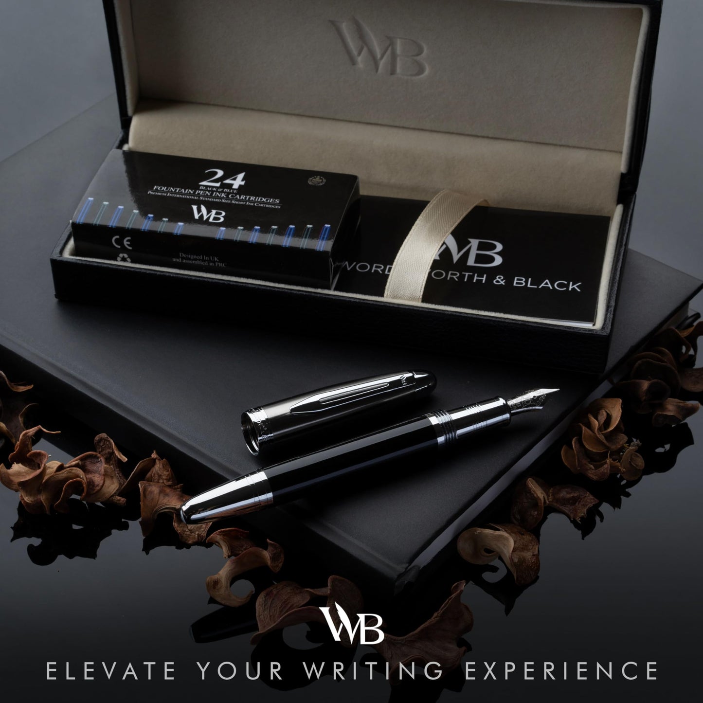 Wordsworth & Black Majesti Luxury Fountain Pen Set for Writing, Medium Nib