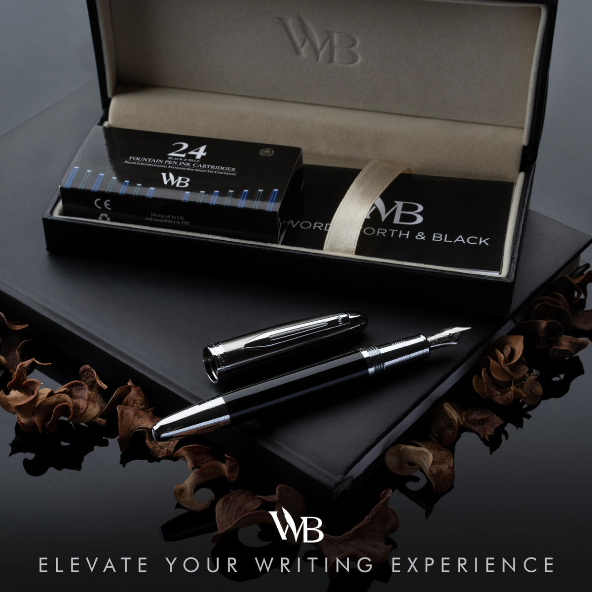 Wordsworth & Black Majesti Luxury Fountain Pen Set for Writing, Medium Nib
