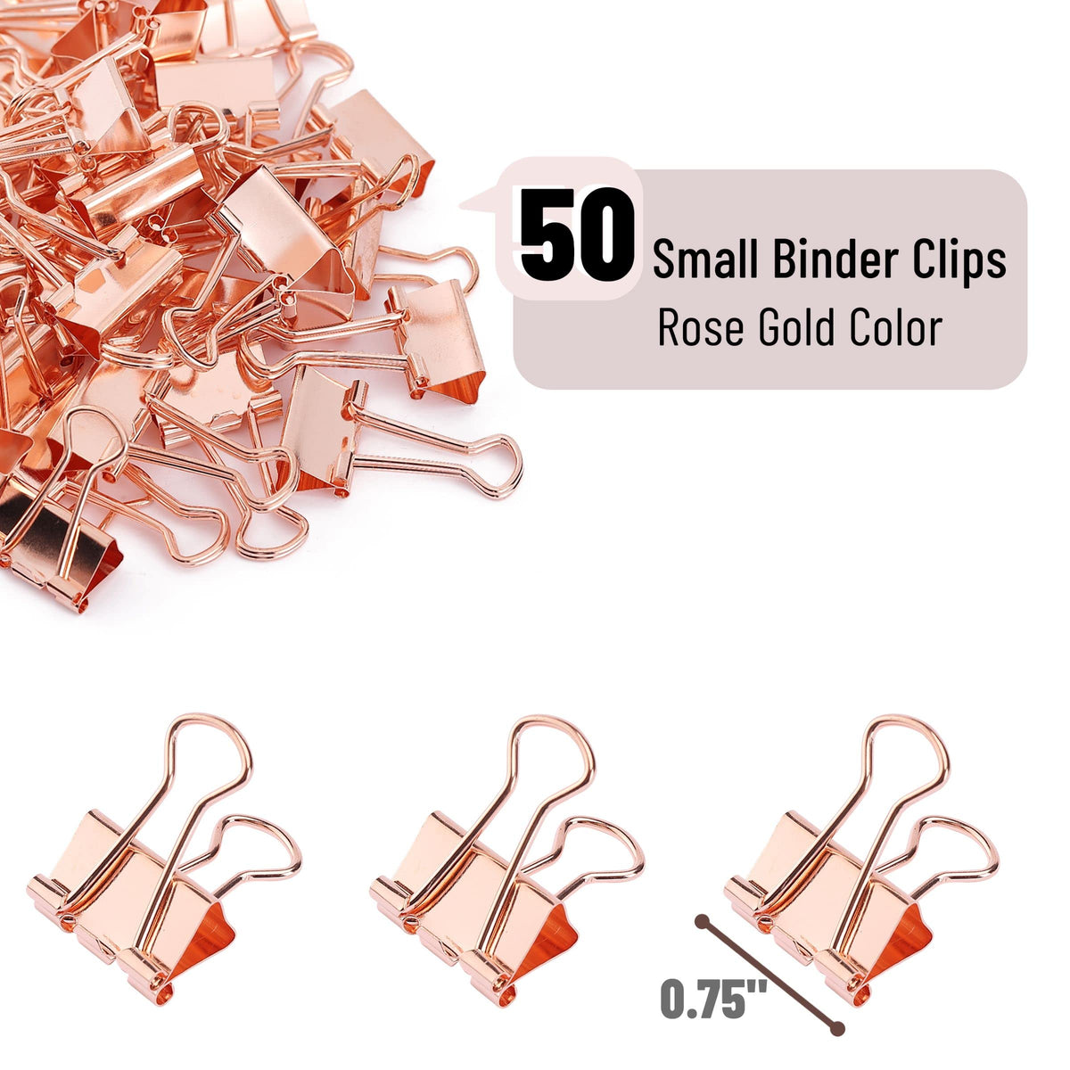 Mr. Pen- Small Binder Clips, 50 pcs, 0.75", Small Size