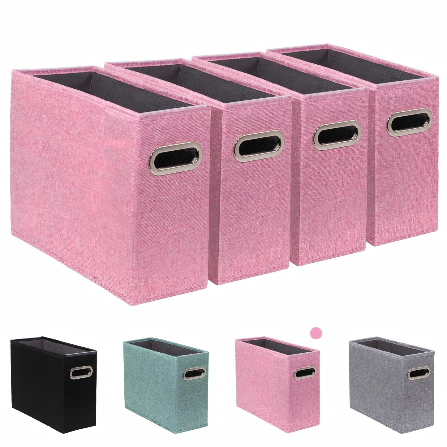 ComfortKeeper 4 Pack Letter Size File Storage Box Collapsible，Fabric Hanging File Folders