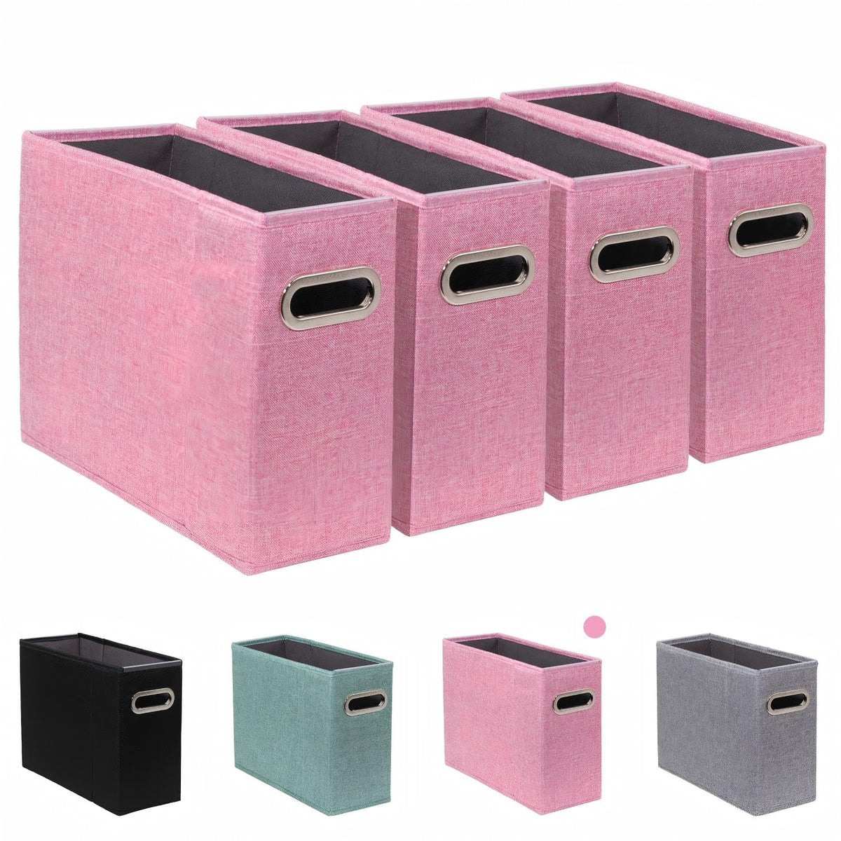 ComfortKeeper 4 Pack Letter Size File Storage Box Collapsible，Fabric Hanging File Folders