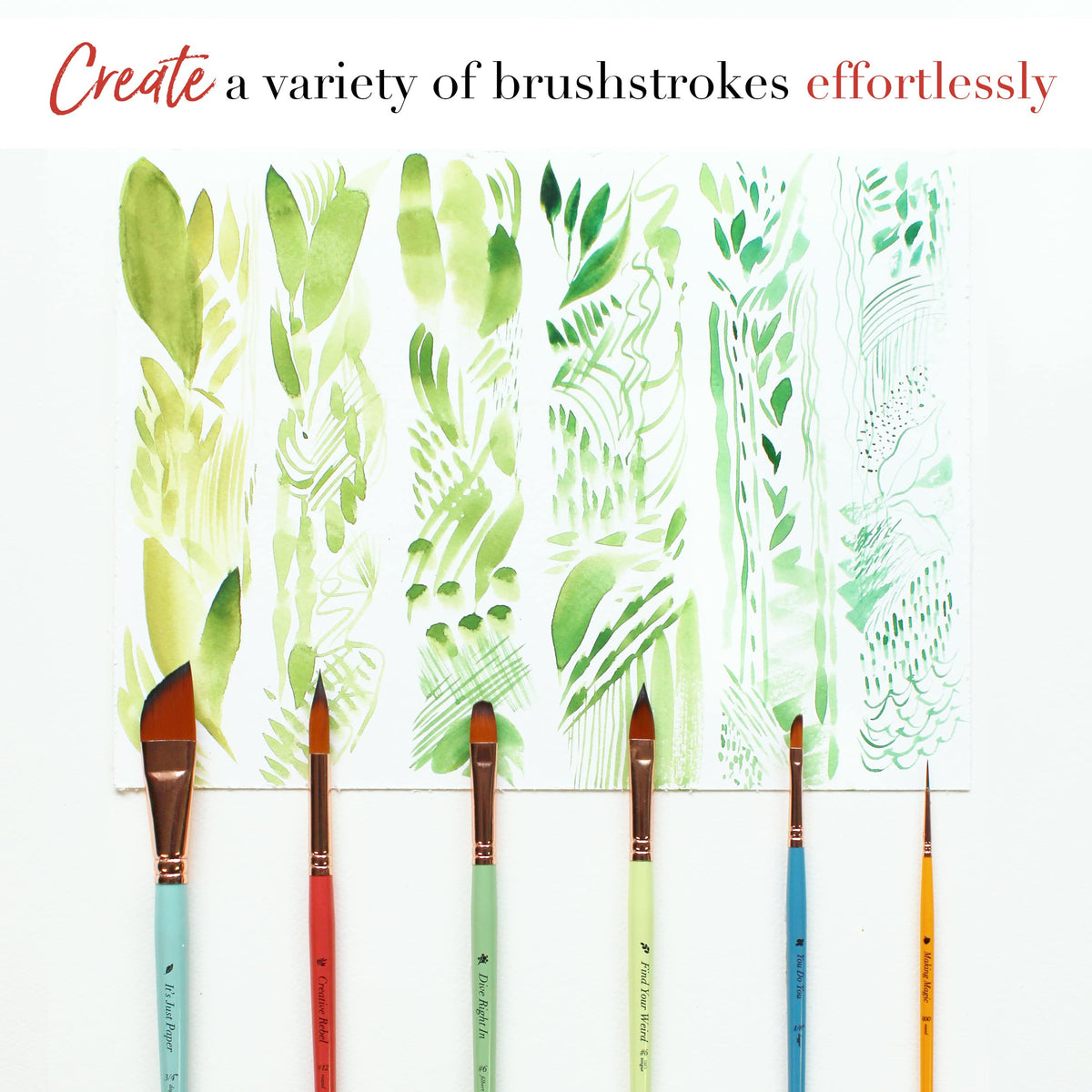 Travel Watercolor Brush Set - 6 Piece Pouch Set for Beginners & Pros - Assorted Paint Brushes with