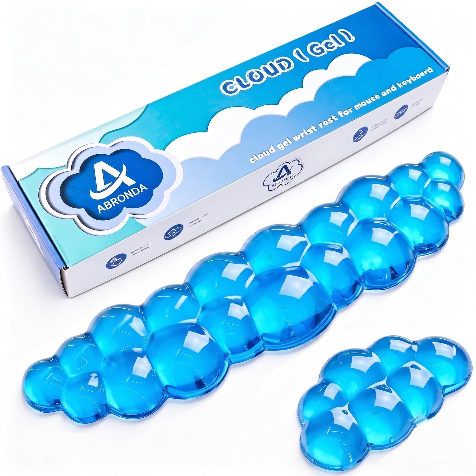 ABRONDA Gel Cloud Keyboard & Mouse Wrist Rest Set - Cloud Keyboard Wrist Rest Pad & Mouse Support