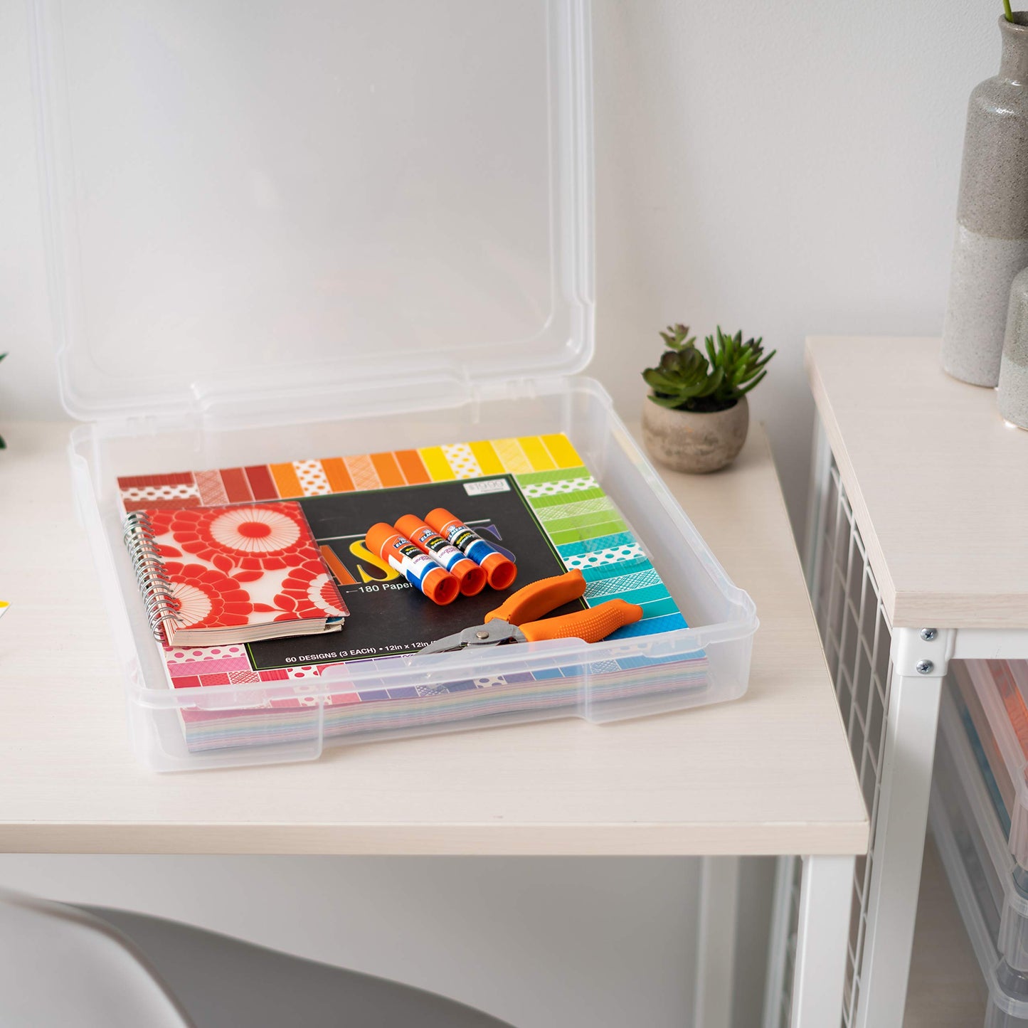 IRIS USA Rolling Cart with Drawers |Made in USA| 6-Tier Cases - Black/Clear