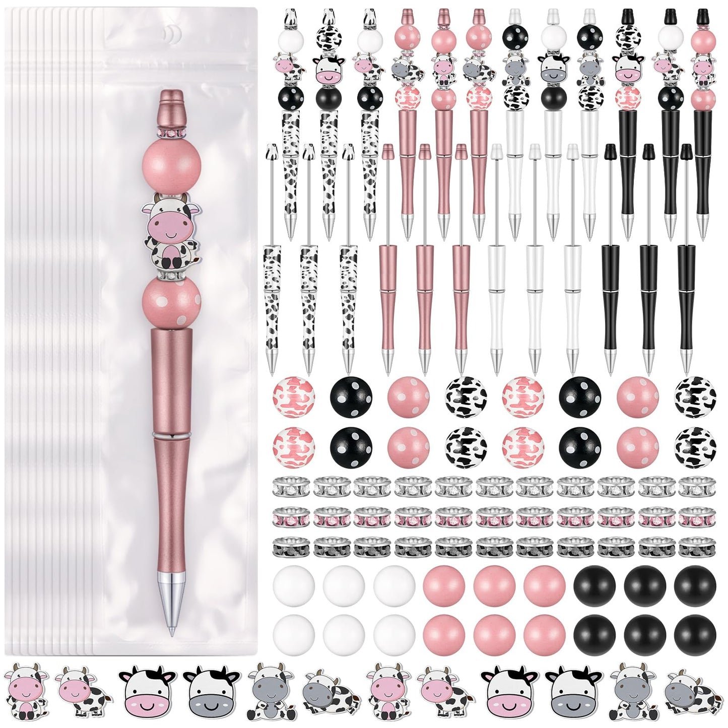 Colarr 197 Pcs Beadable Pens DIY Pen Making Kit, Cow