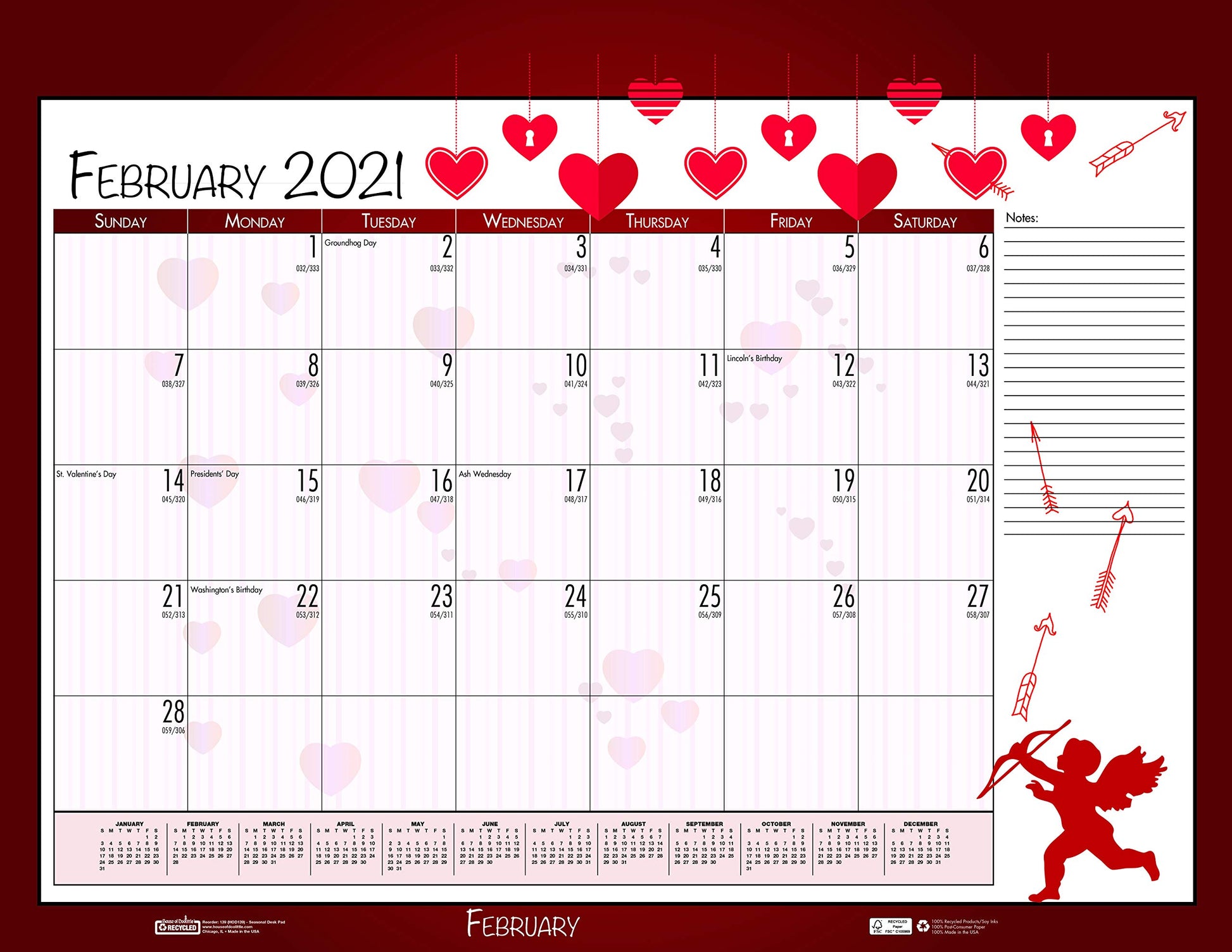 House of Doolittle 2021 Monthly Seasonal Desk Pad Calendar, 18.5 x 13 Inches, January - December