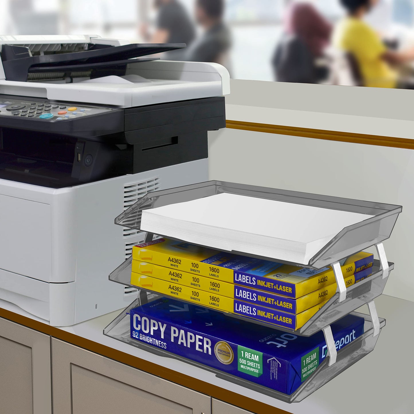 Acrimet Facility 3 Tier Letter Tray, Side Load, Letter Size/A4, Desktop File Organizer, Plastic