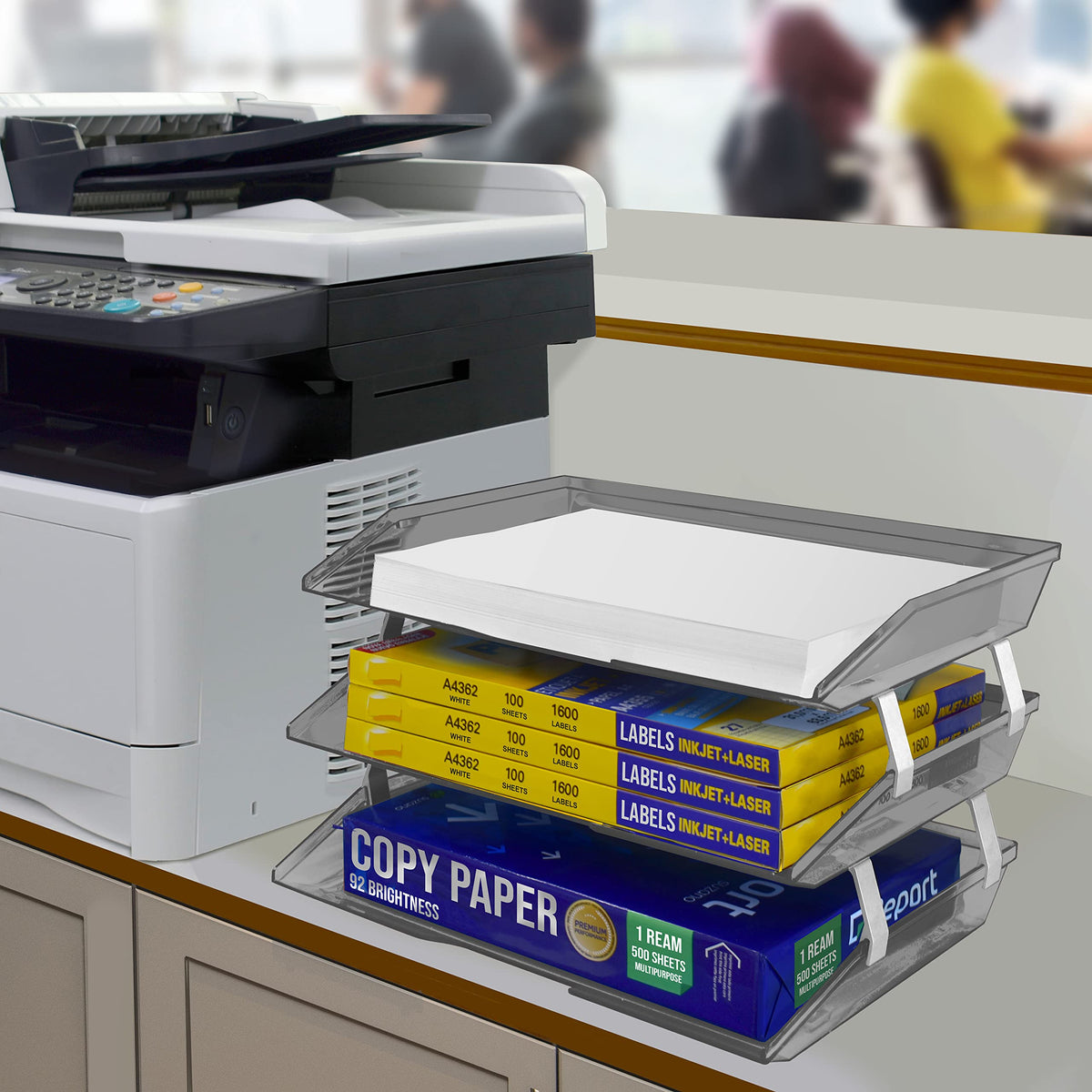Acrimet Facility 3 Tier Letter Tray, Side Load, Letter Size/A4, Desktop File Organizer, Plastic