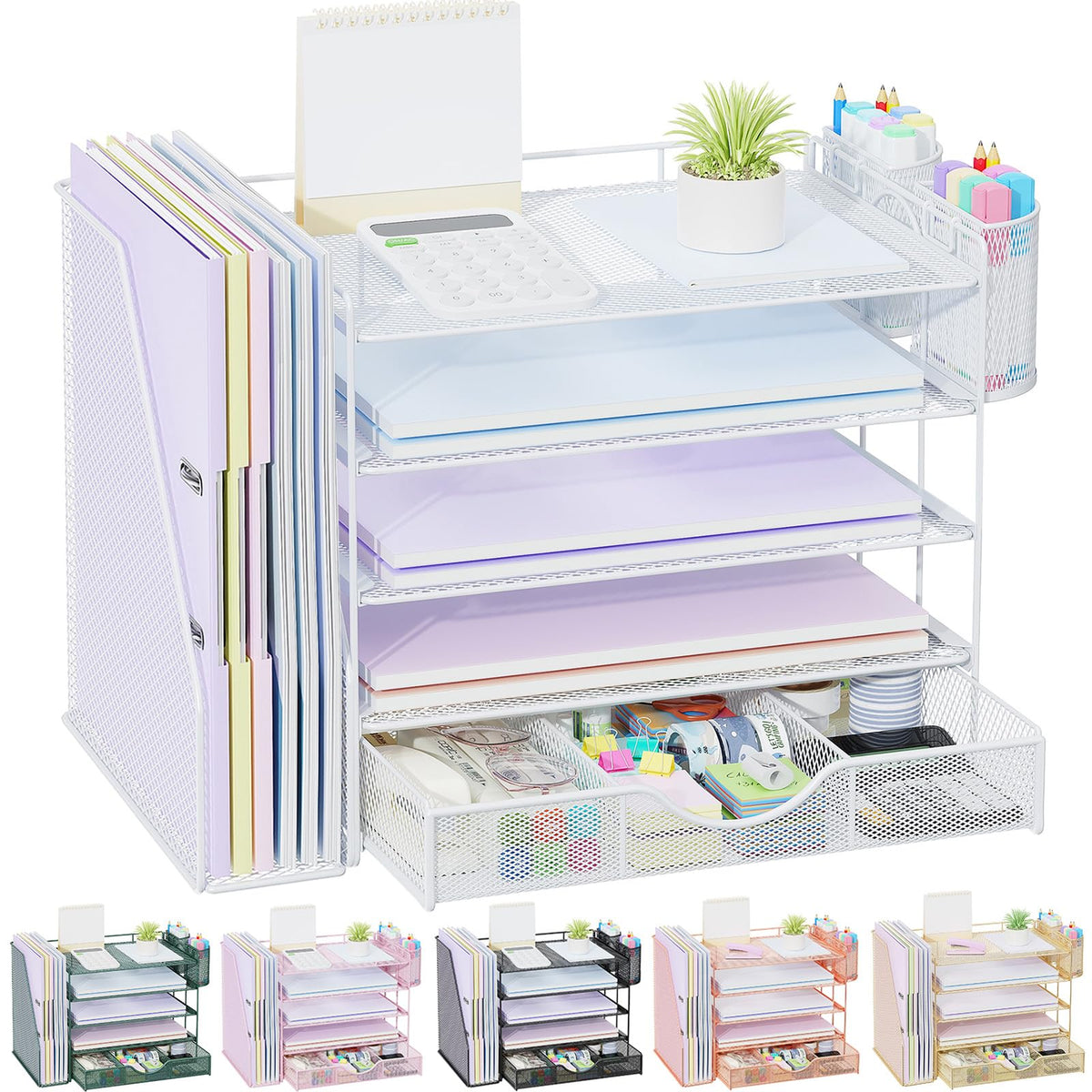 gianotter 5-Tier Desk Organizer with Drawers and File Holders