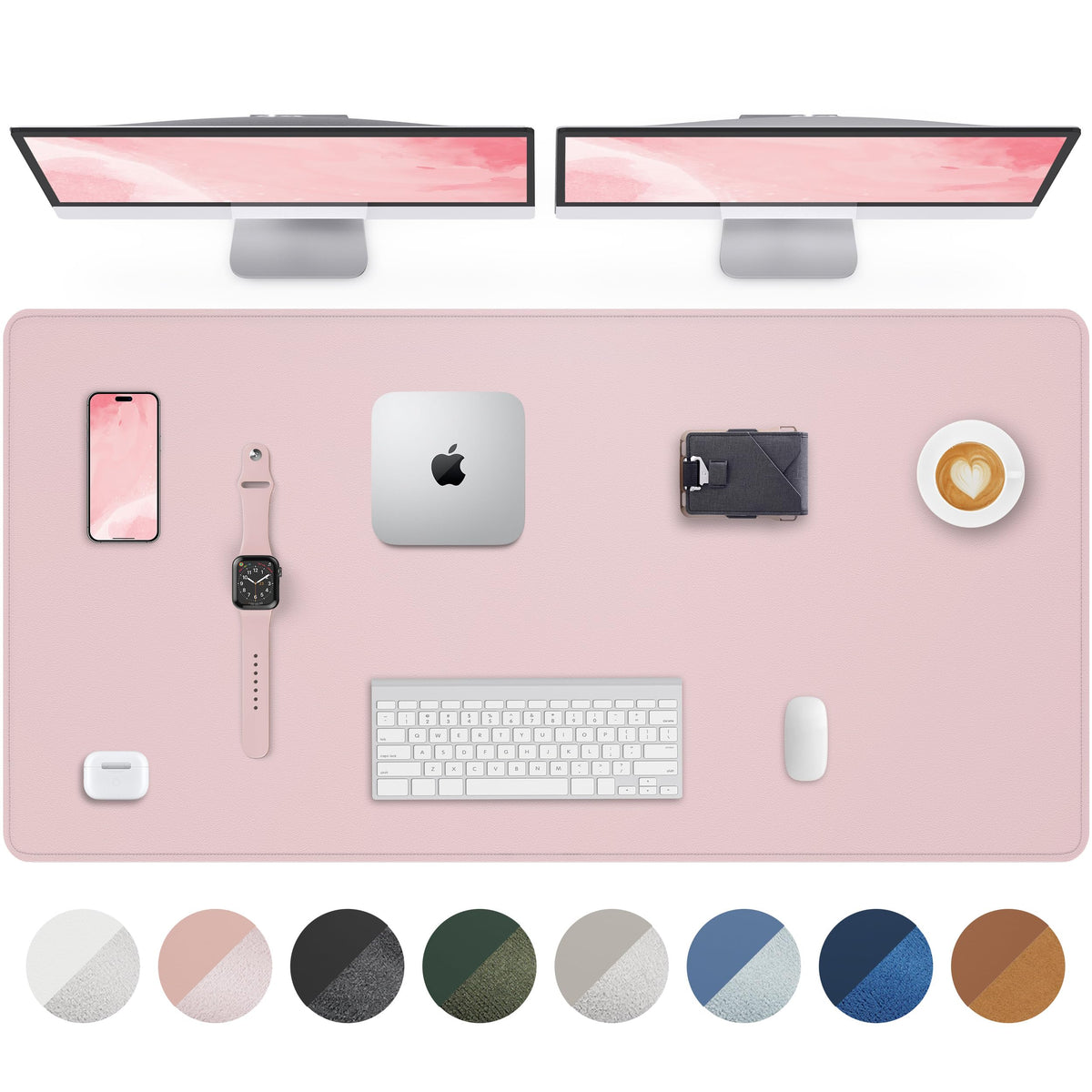 AFIING Large Desk Mat 55" x 24" - PU Leather Desk Pad Protector, Waterproof Non-Slip Extended Mouse