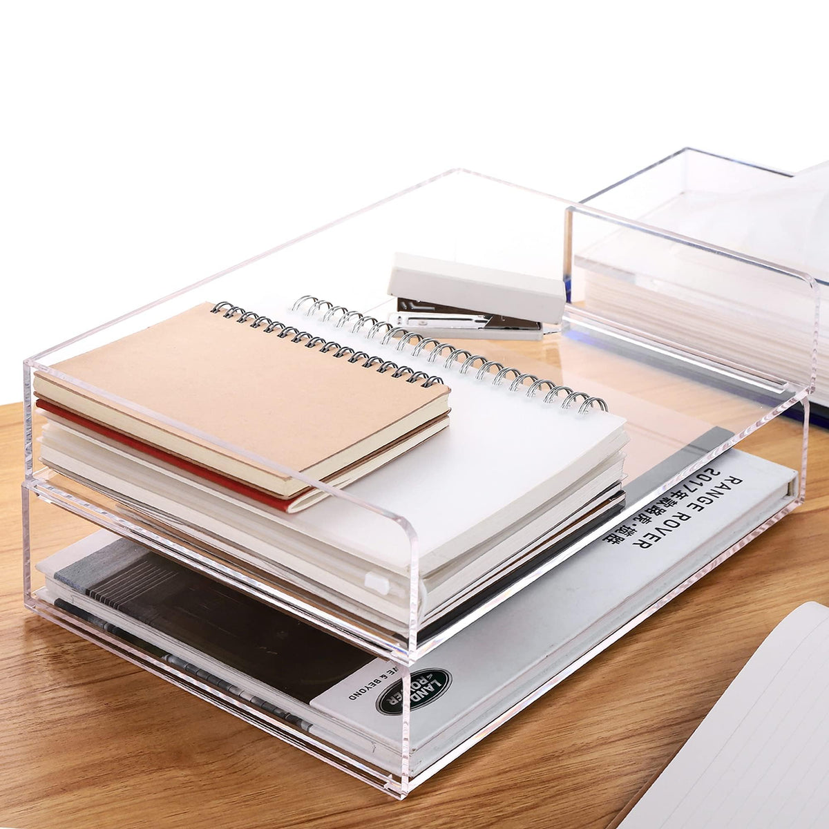 Paper Tray Organizer Clear Acrylic Desk Organizers and AccessoriesOffice Supplies Organization