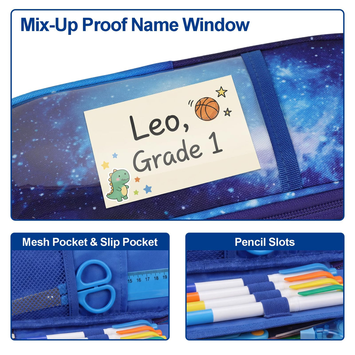 Bagseri Pencil Case for Boys - Expandable Cute Kids Pencil Case
