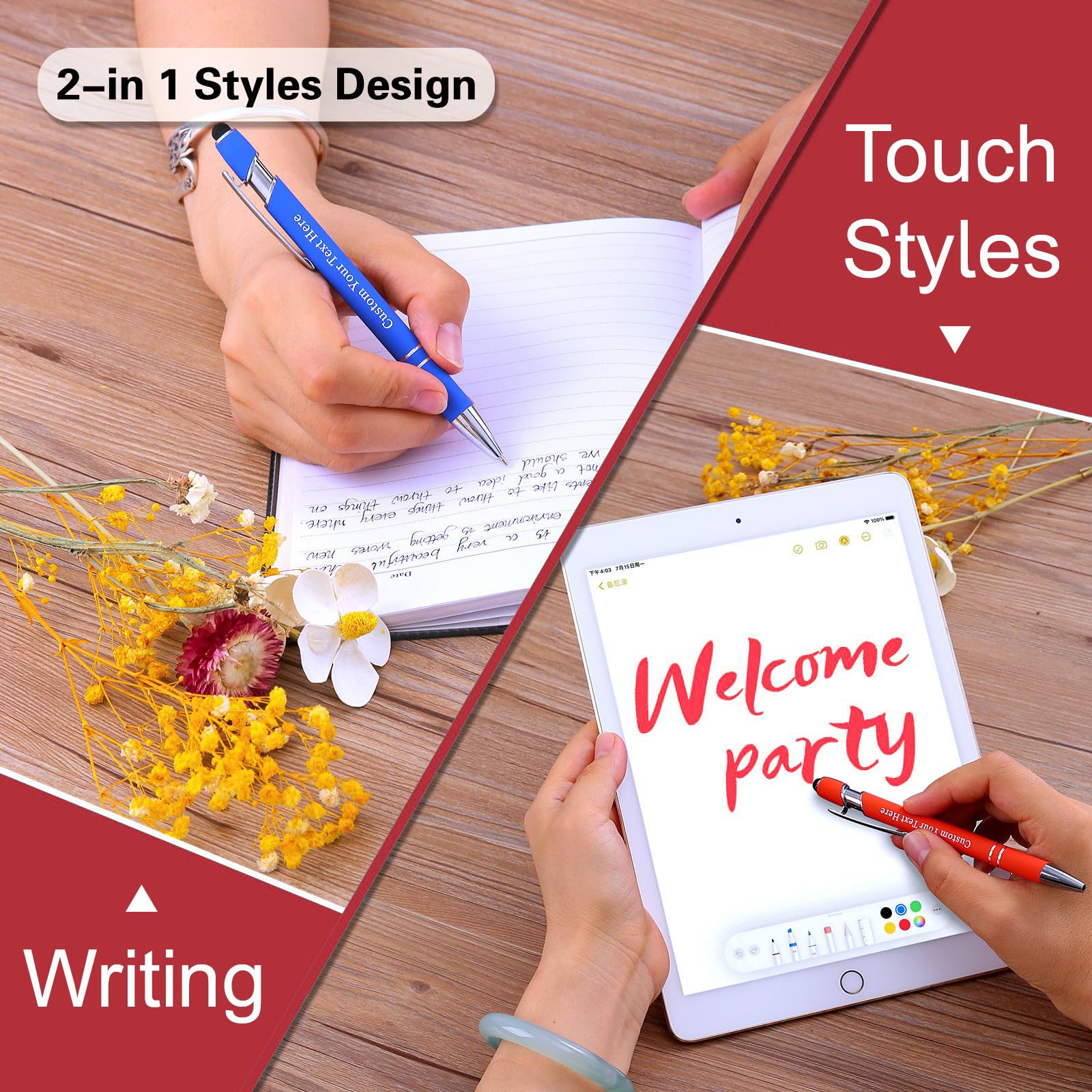 Xnslpww Personalized Pens with Name, Custom Pens Engraved with Text, Logo or Information, Suitable