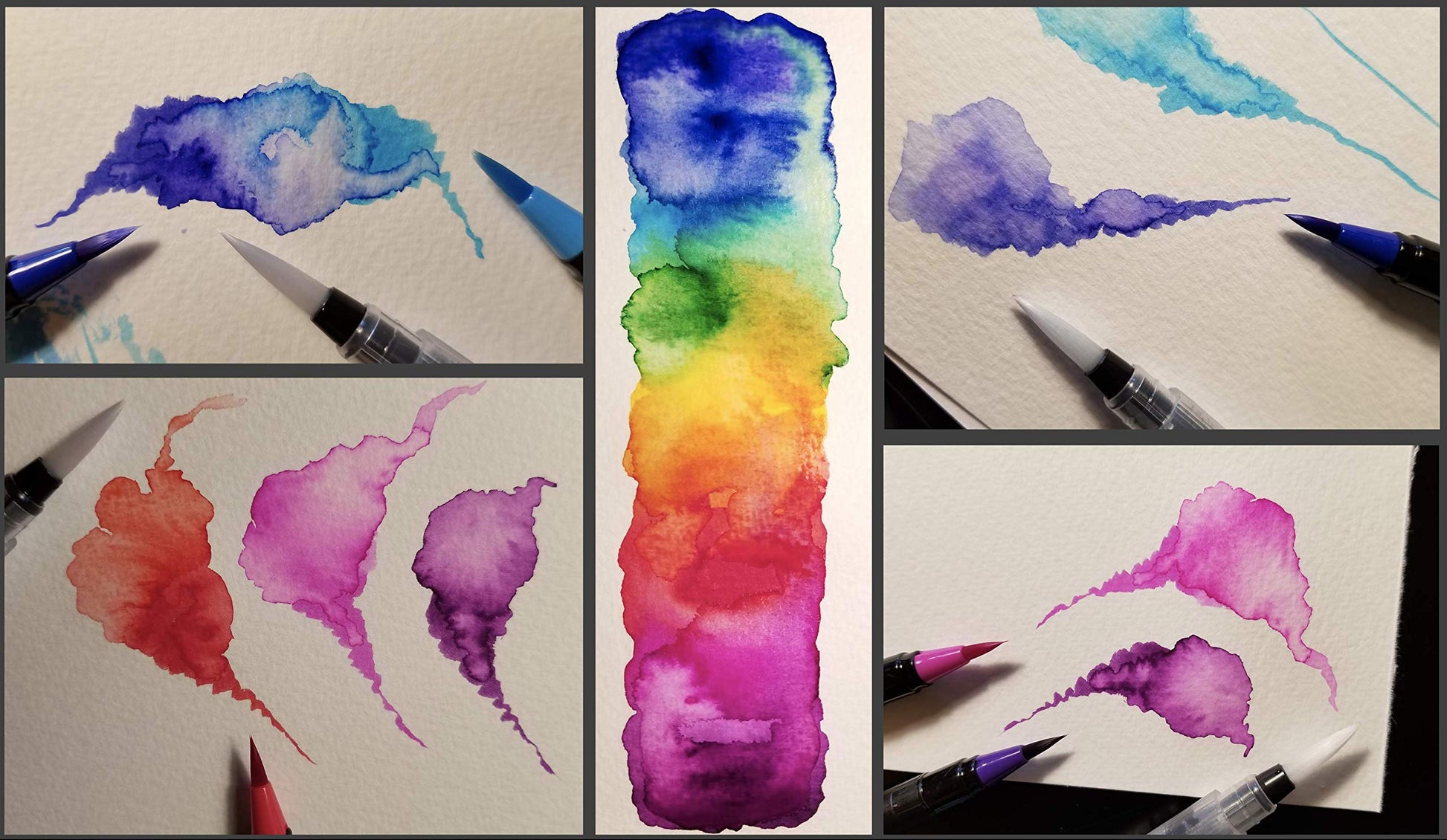 50 Bonus Pack Watercolor Brush Pens Combo Pack, 48 Colors 2 Water Brushes, Flexible Real Nylon