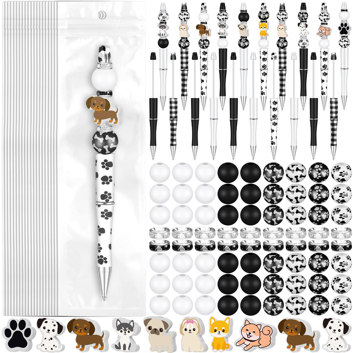 Colarr 197 Pcs Beadable Pens DIY Pen Making Kit, Dog