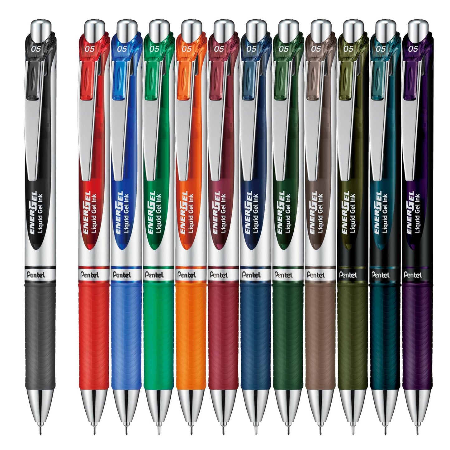 Pentel BLN75-12AMZ EnerGel Ballpoint Pen, 0.5mm, Set of 12 Colors