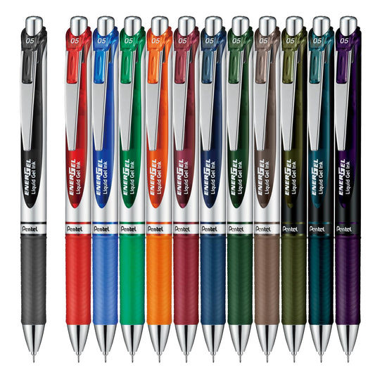 Pentel BLN75-12AMZ EnerGel Ballpoint Pen, 0.5mm, Set of 12 Colors