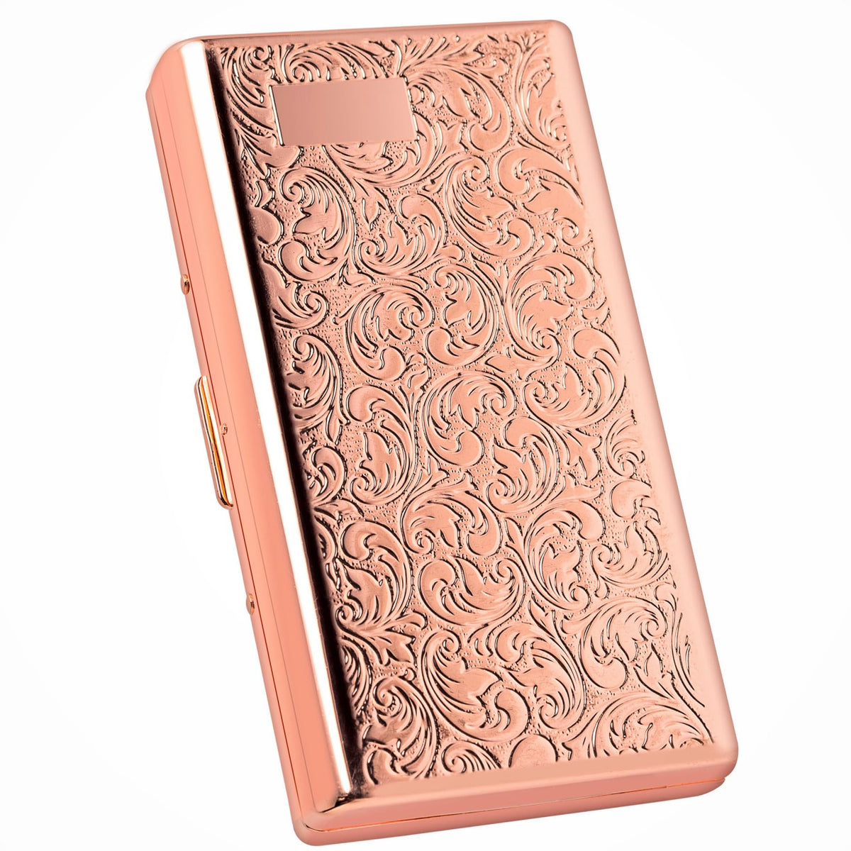 Goshentech Vintage Metal case,14 Capacity,Metal Plated Rose Gold,Double-Sided Open(Rose Gold,100mm