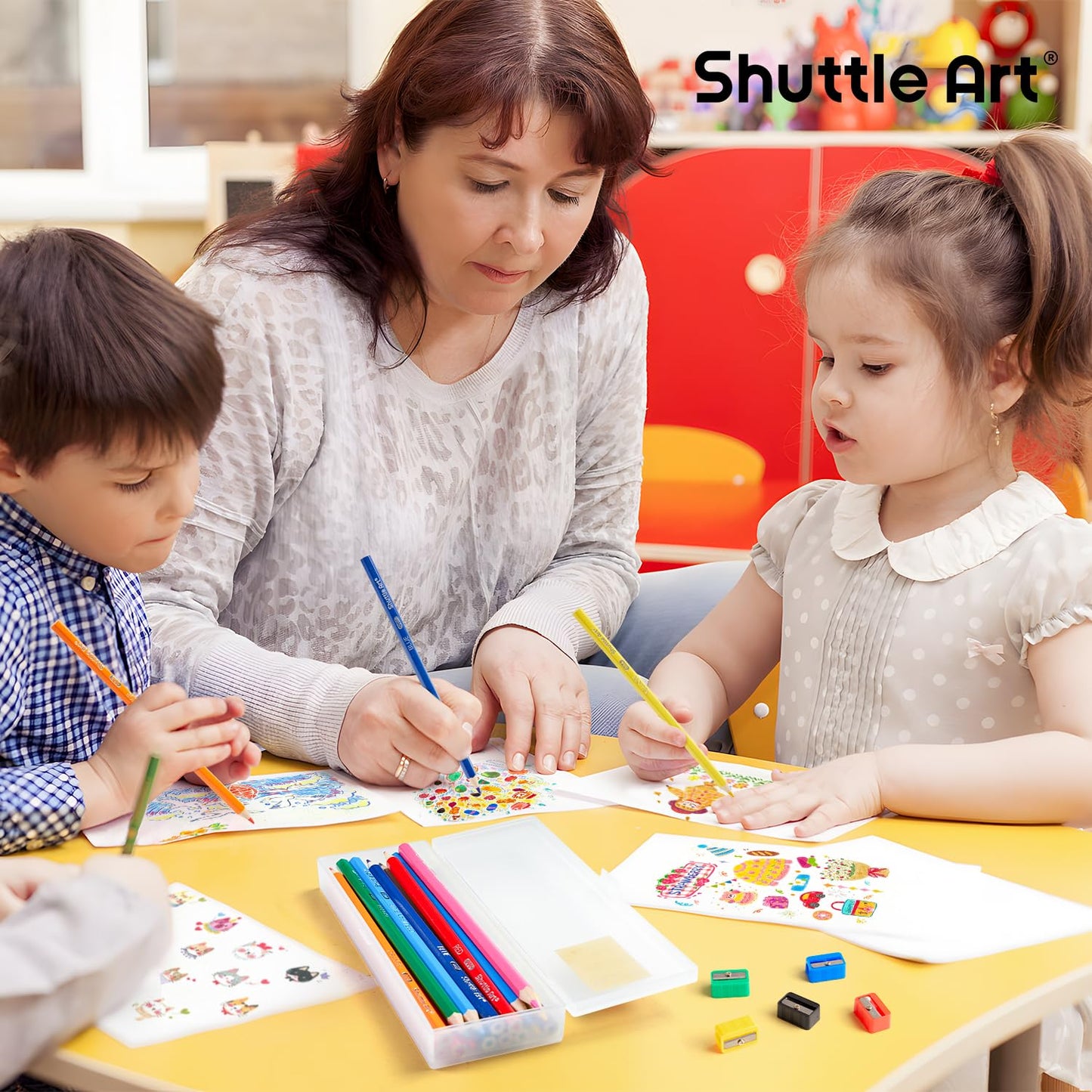 Shuttle Art 576 PCS Colored Pencils Bulk, 12 Colors, Pre-sharpened for Kids