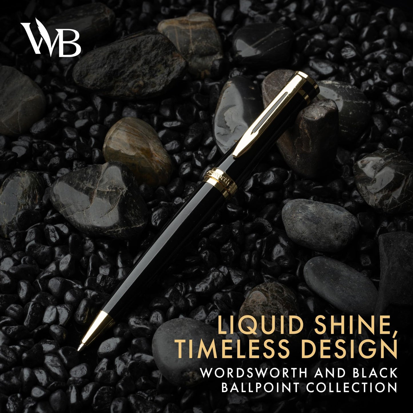 Wordsworth & Black Luxury Refillable Ballpoint Pen Set for Writing, Black
