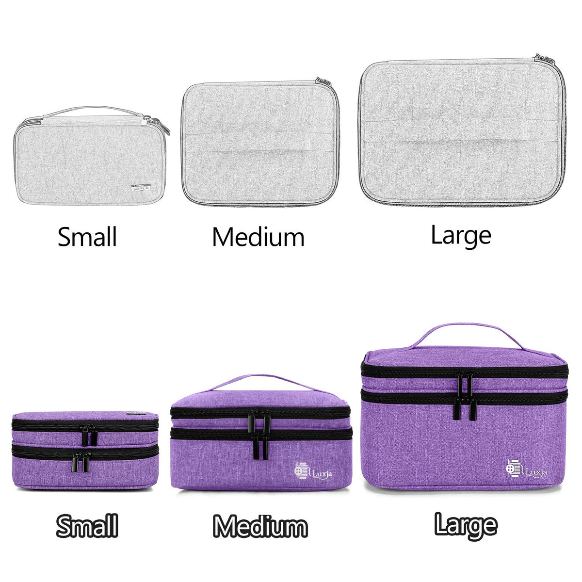 Luxja Double-Layer Large Sewing Organizer, Purple