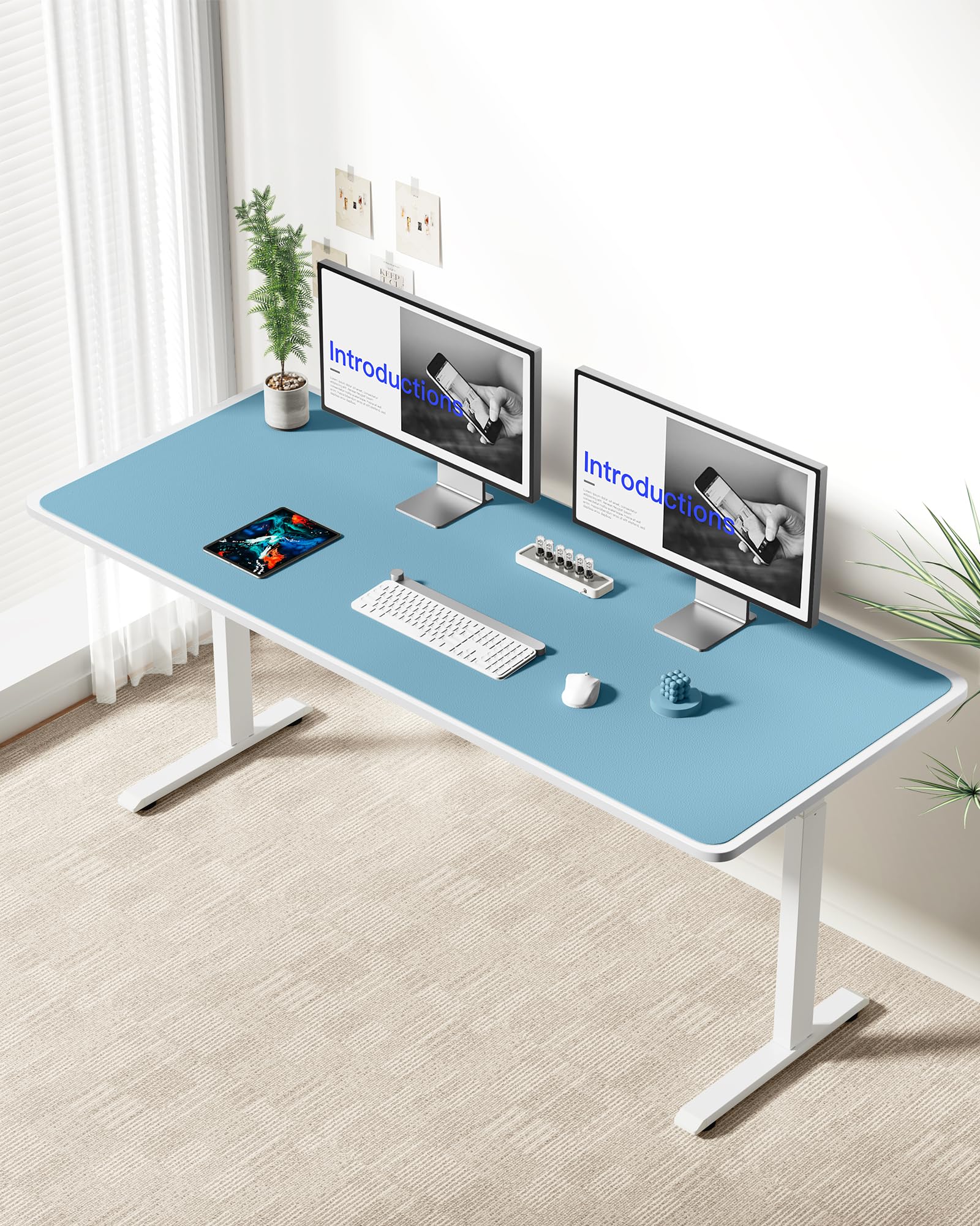 YSAGi Leather Desk Pad Protector, Office Desk Mat, Large Mouse Pad, Non-Slip PU Leather Desk