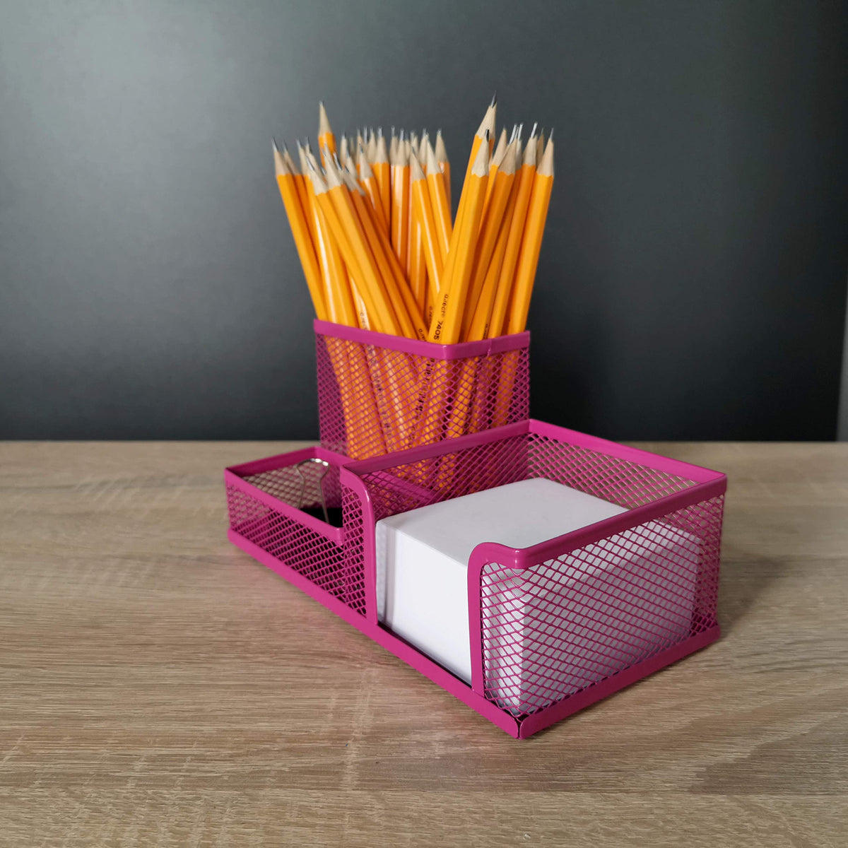 Leviatan Desk Organizer | Metal Desk Organizer | Office Pen Holder | Desk Organizer with Mesh Note