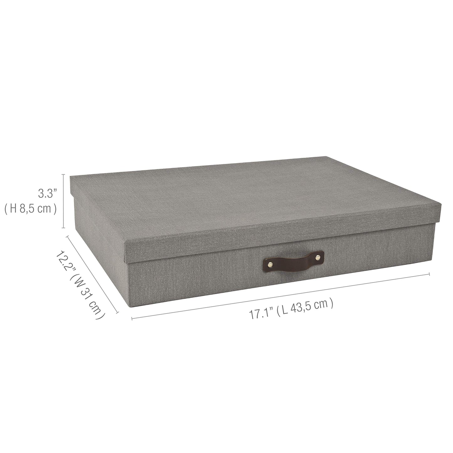 Bigso Sverker Canvas Fiberboard Legal and Art Storage Box | Scrapbook Storage Box for Loose Papers